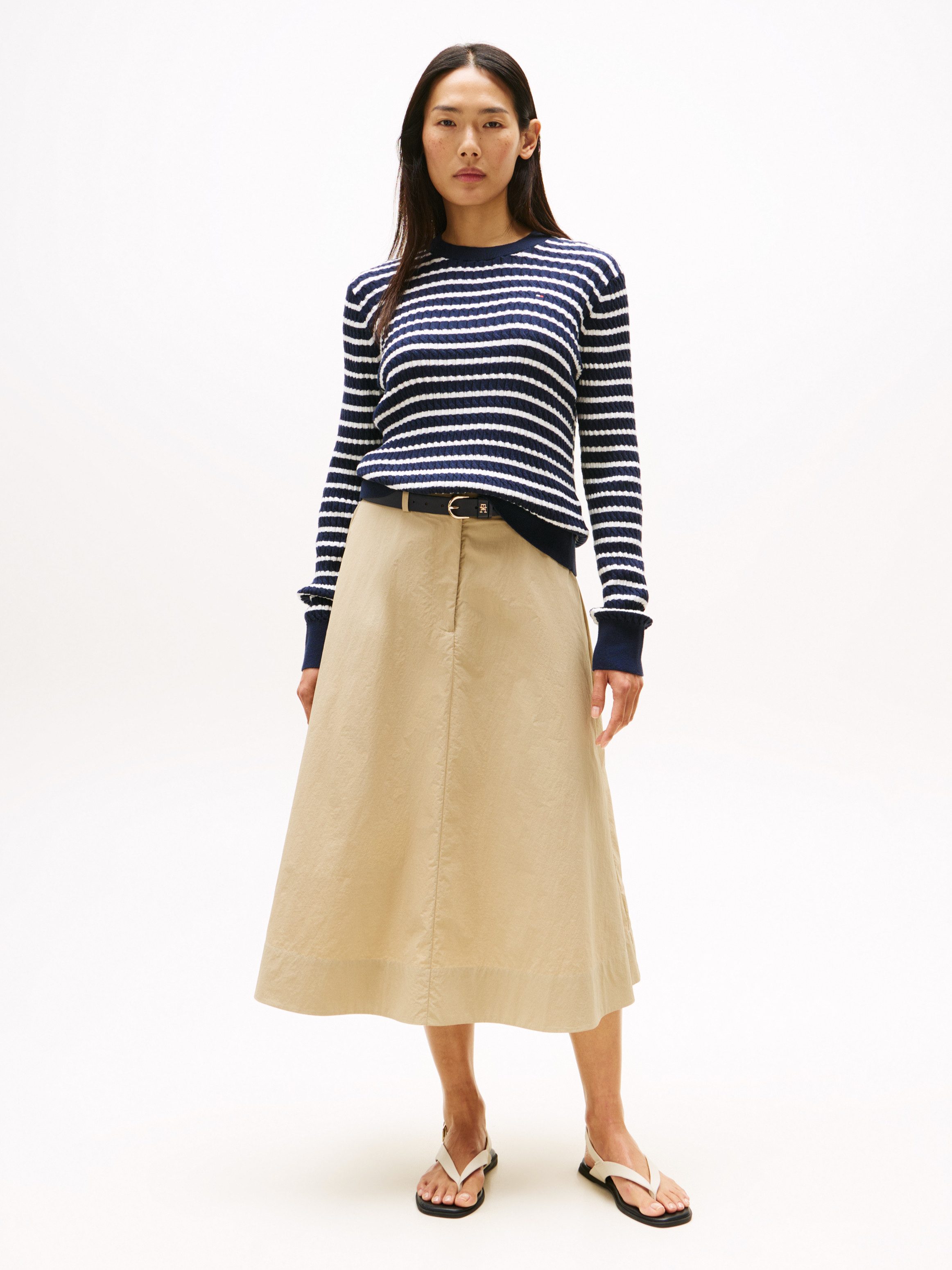 Tommy Hilfiger Trui met ronde hals CO CABLE C-NK LS SWEATER
