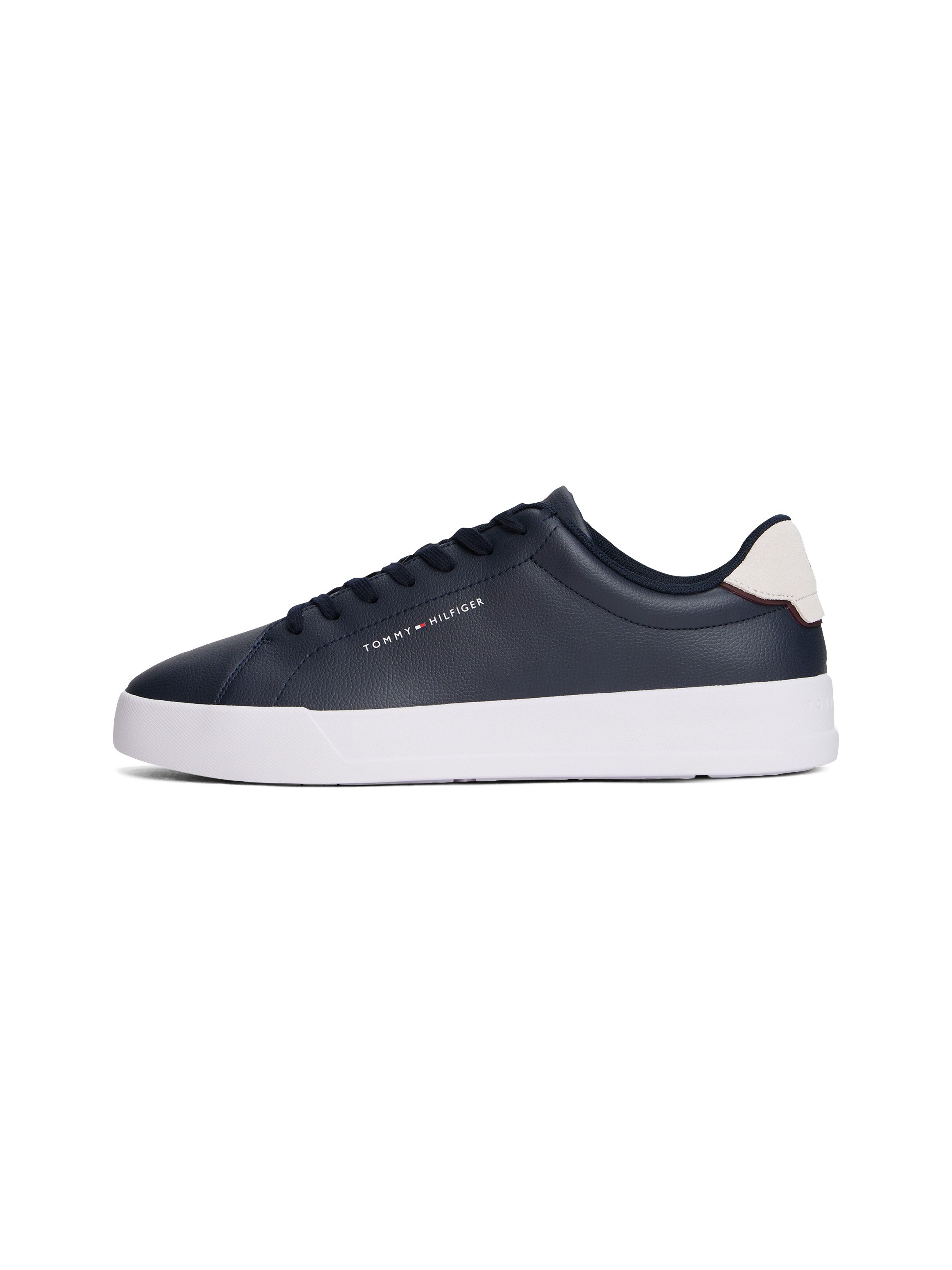 Tommy Hilfiger Sneakers TH COURT LTH DETAIL ESS , vrijetijdsschoen, lage schoen, veterschoen met zijlijk logo-opdruk