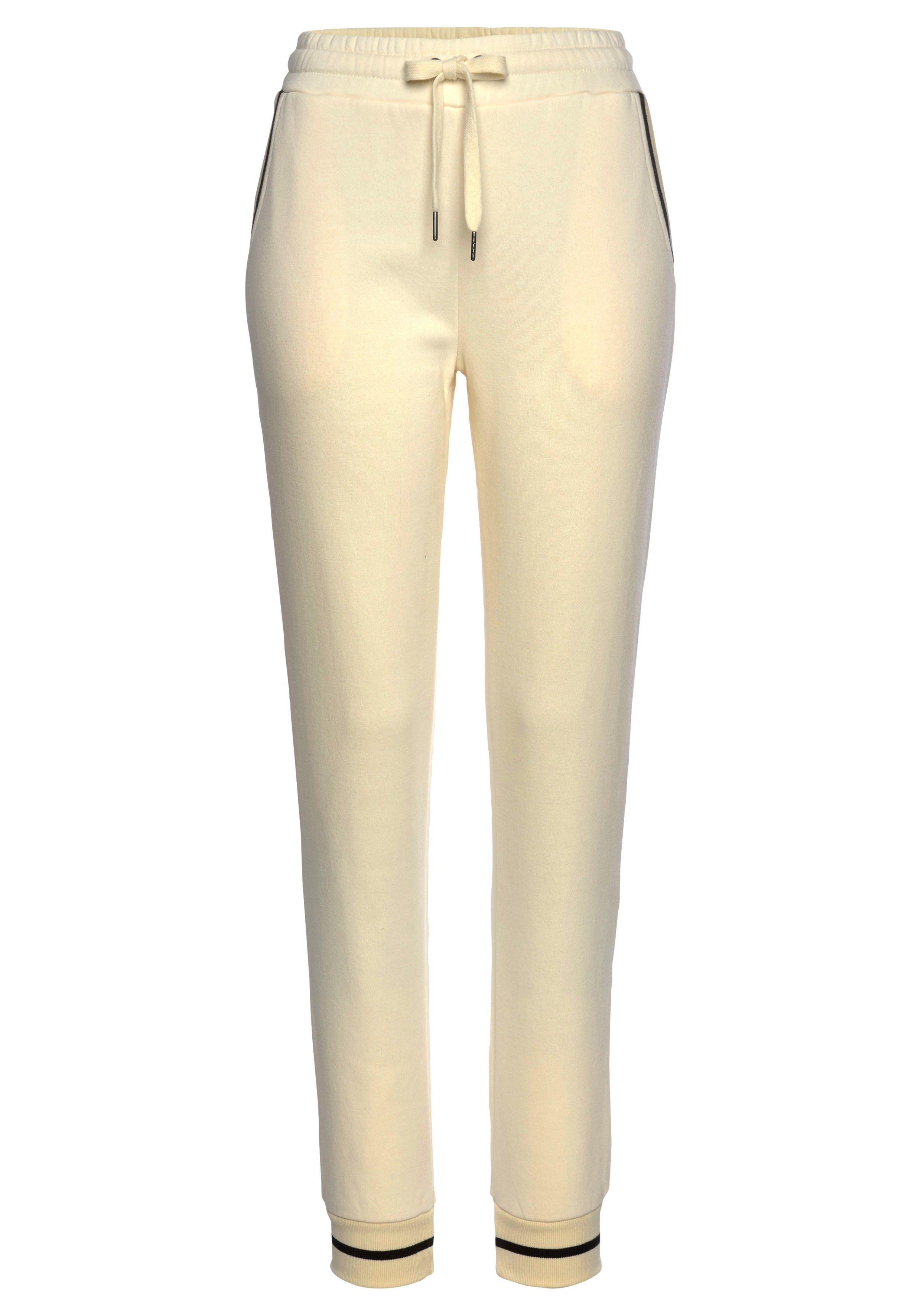 Lascana Sweatbroek met gestreepte ribboord, loungepak
