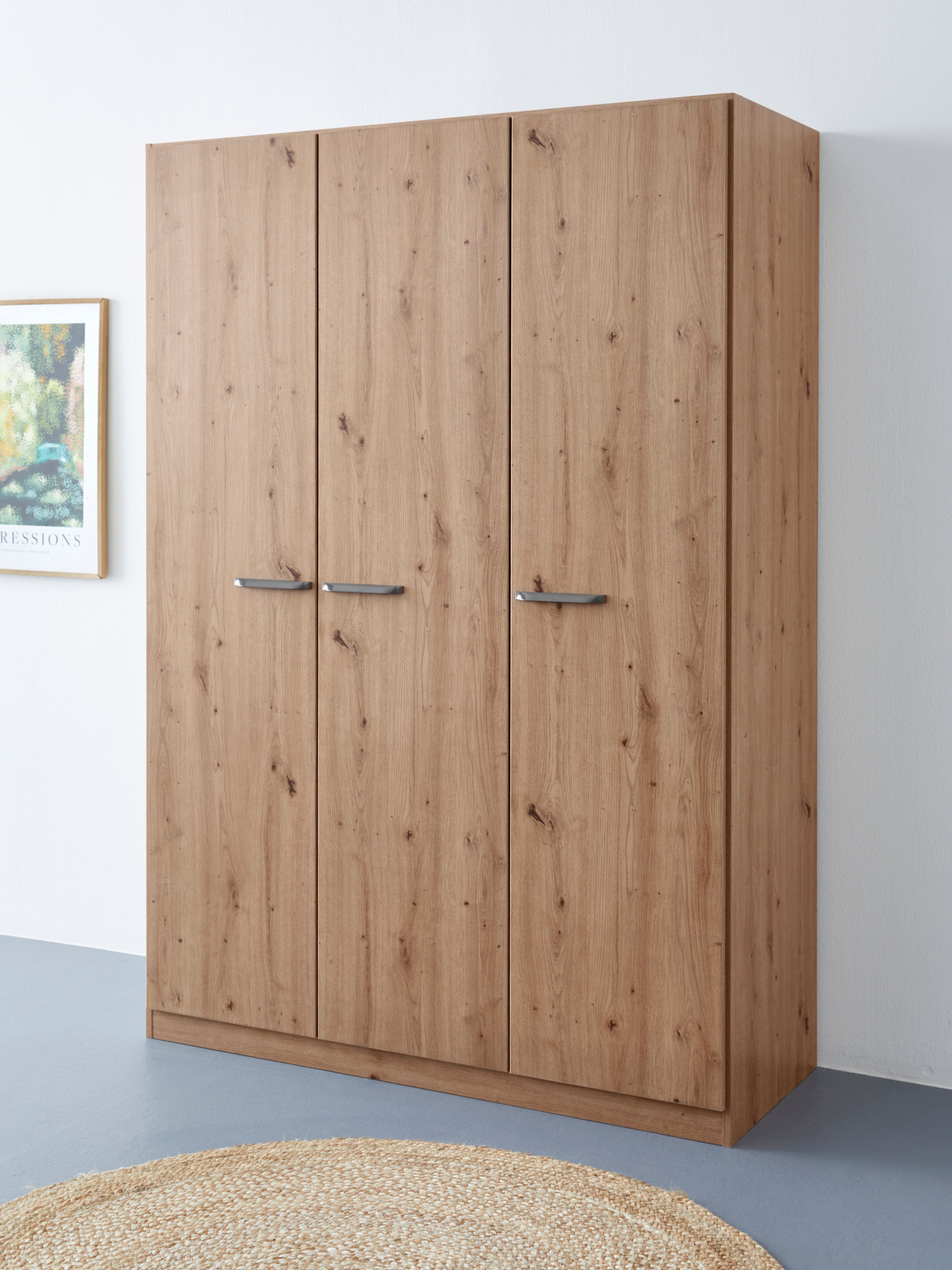 Draaideurkast Kledingkast VANDOR in drie breedtes, hoogte 197 cm, grepen in grijs metallic made in germany