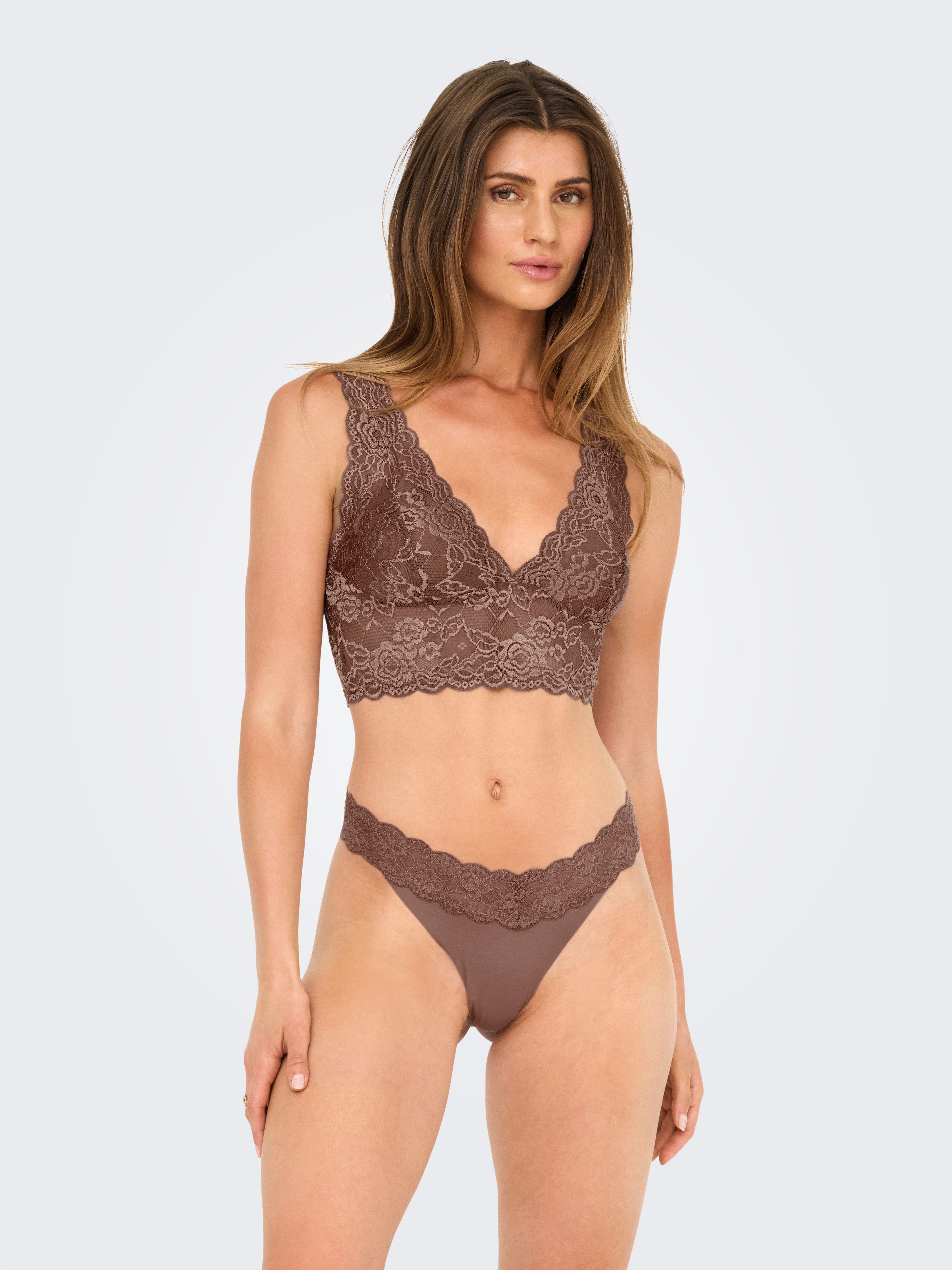 Only Tanga ONLCHLOE LACE S.S THONG 3-PACK ACC (set, 3 stuks)