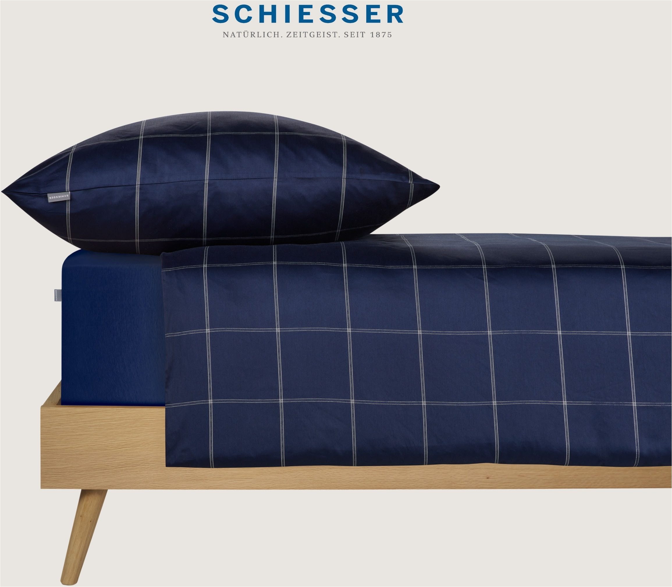 Schiesser Hoeslaken Flexi van 95% katoen en 5% elastaan in topkwaliteit geschikt voor hoge matrassen en boxspringbedden, made in green (1 stuk)