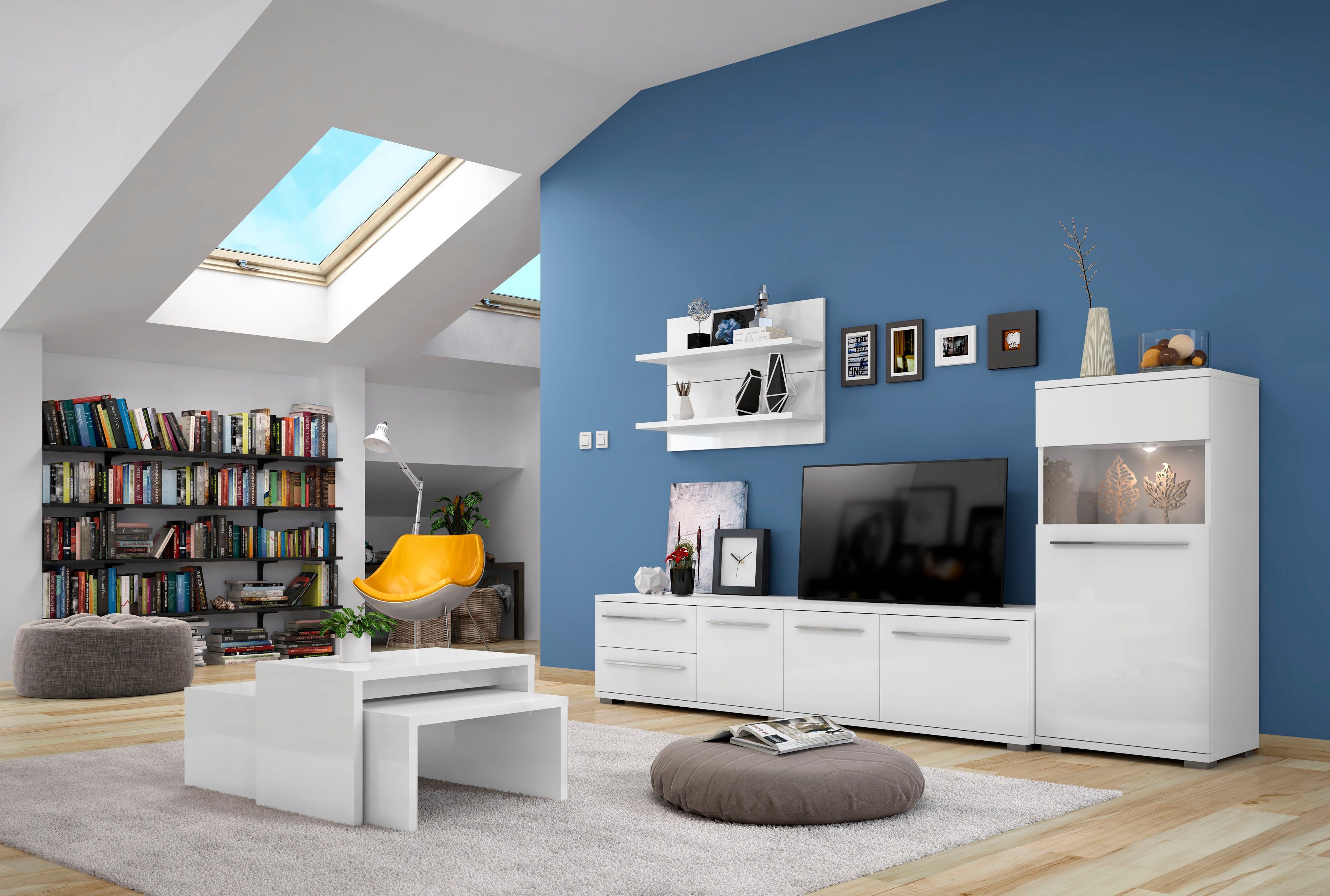 Places of Style Vitrinekast Piano UV-gecoat, soft close-functie