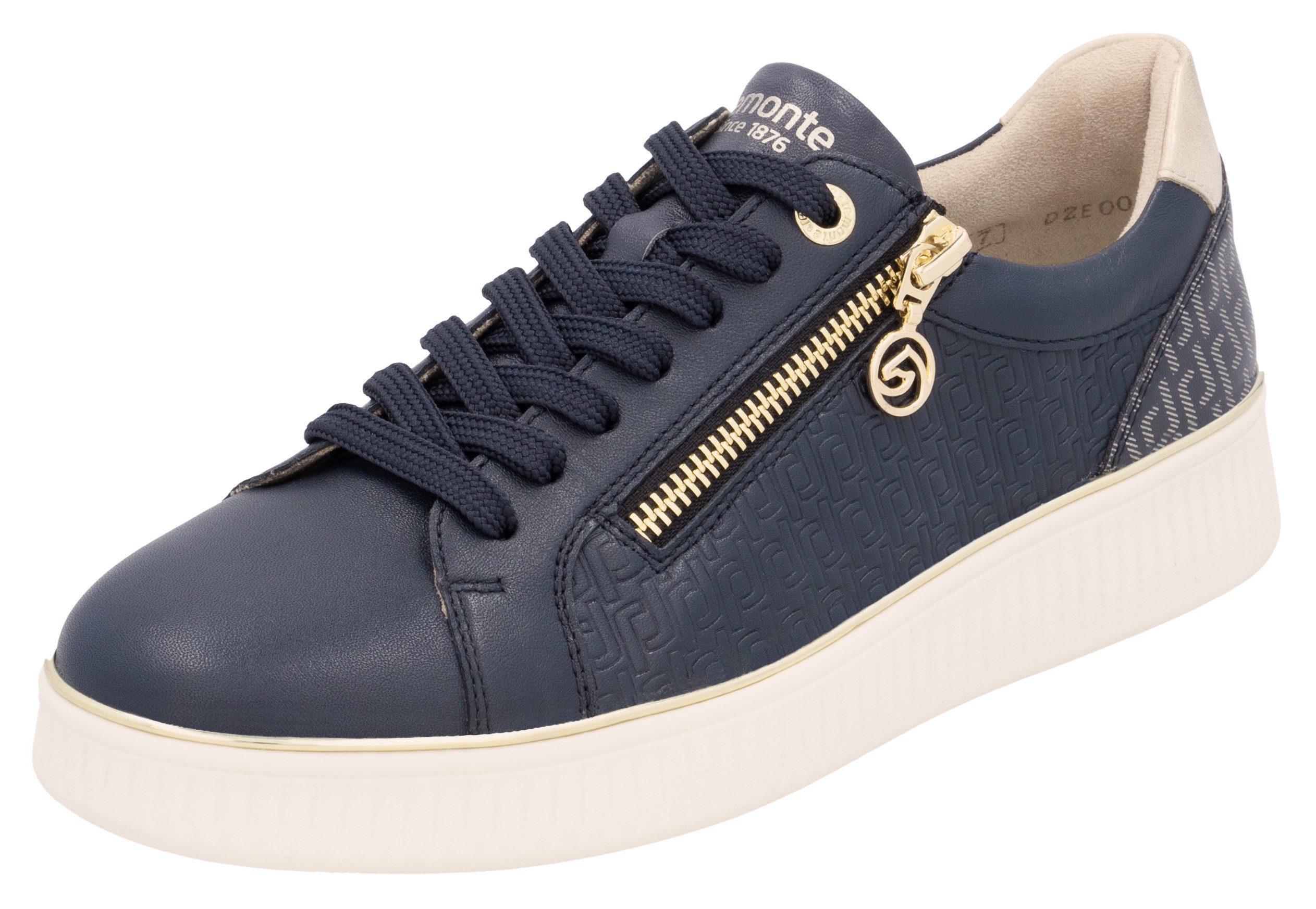 Remonte Plateausneakers , vrijetijdsschoen, lage schoen, veterschoen met zijrits