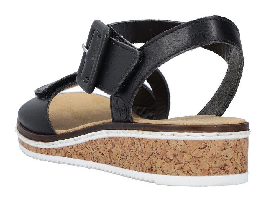 Rieker Sandalen zomerschoen, sandaal, sleehak, met asymmetrische bandjes