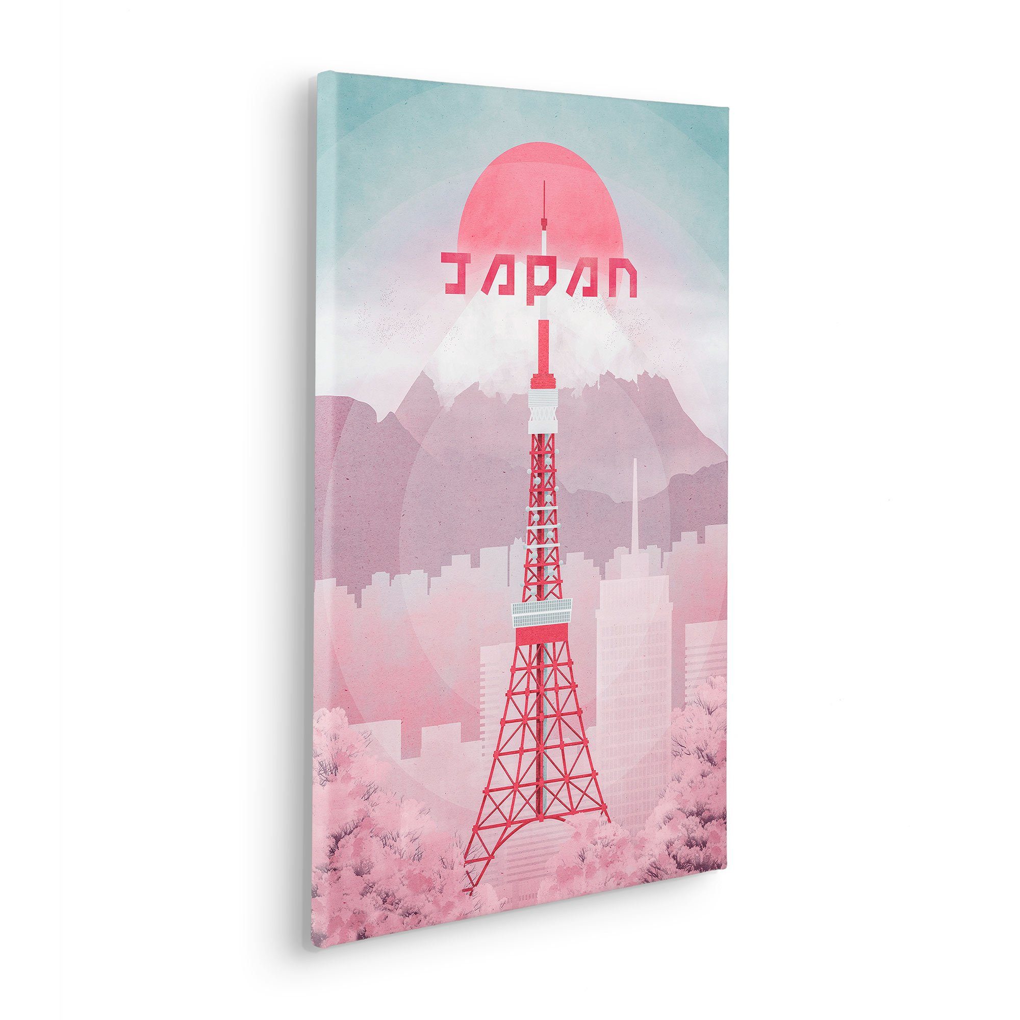 Komar Artprint op linnen Vintage Travel Japan - Afmeting 40 x 60 cm (1 stuk)