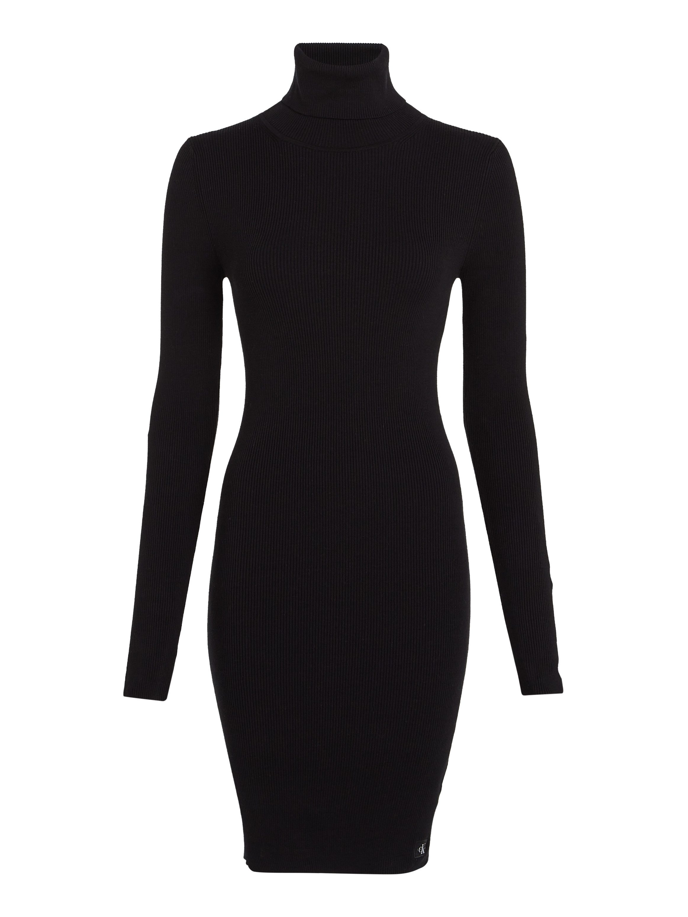 Calvin Klein Sweatjurk WOVEN LABEL TIGHT SWEATER DRESS