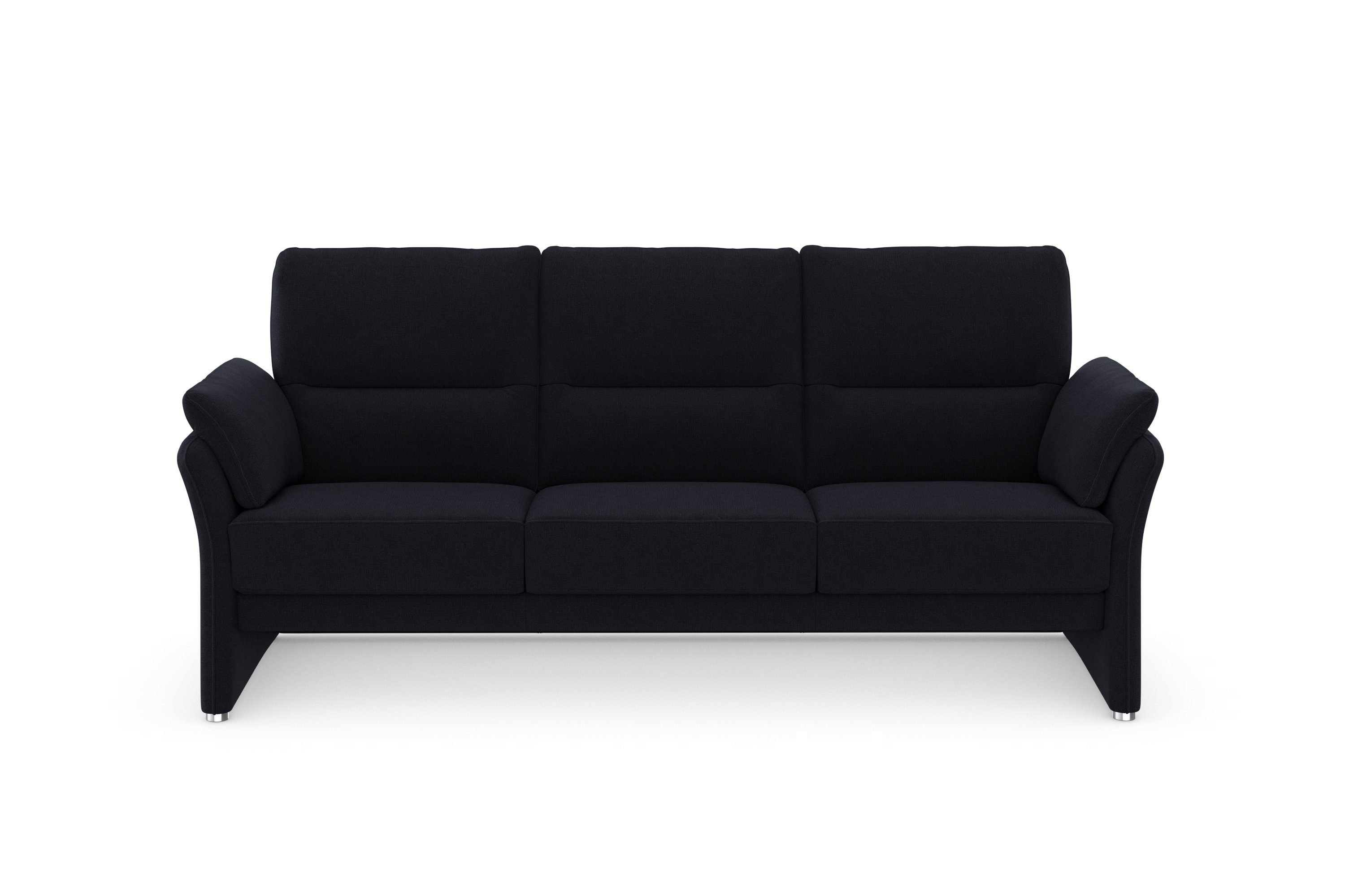 DOMO collection 3-zitsbank Pina, smalle armleuningen, met bonellvering, compact & elegant Hoge zitcomfort, luxe microvezel leerlook, grijs, breedte 219 cm