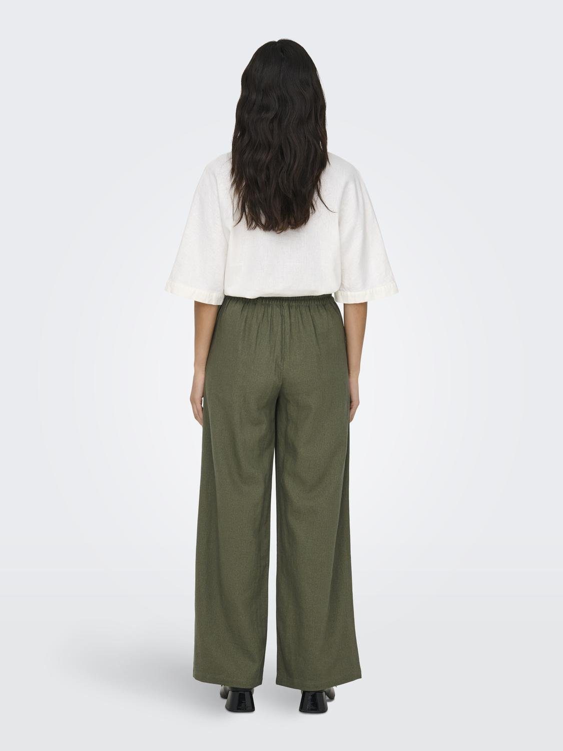 JDY Linnen broek JDYSAY LINEN HW WIDE PANT WVN NOOS