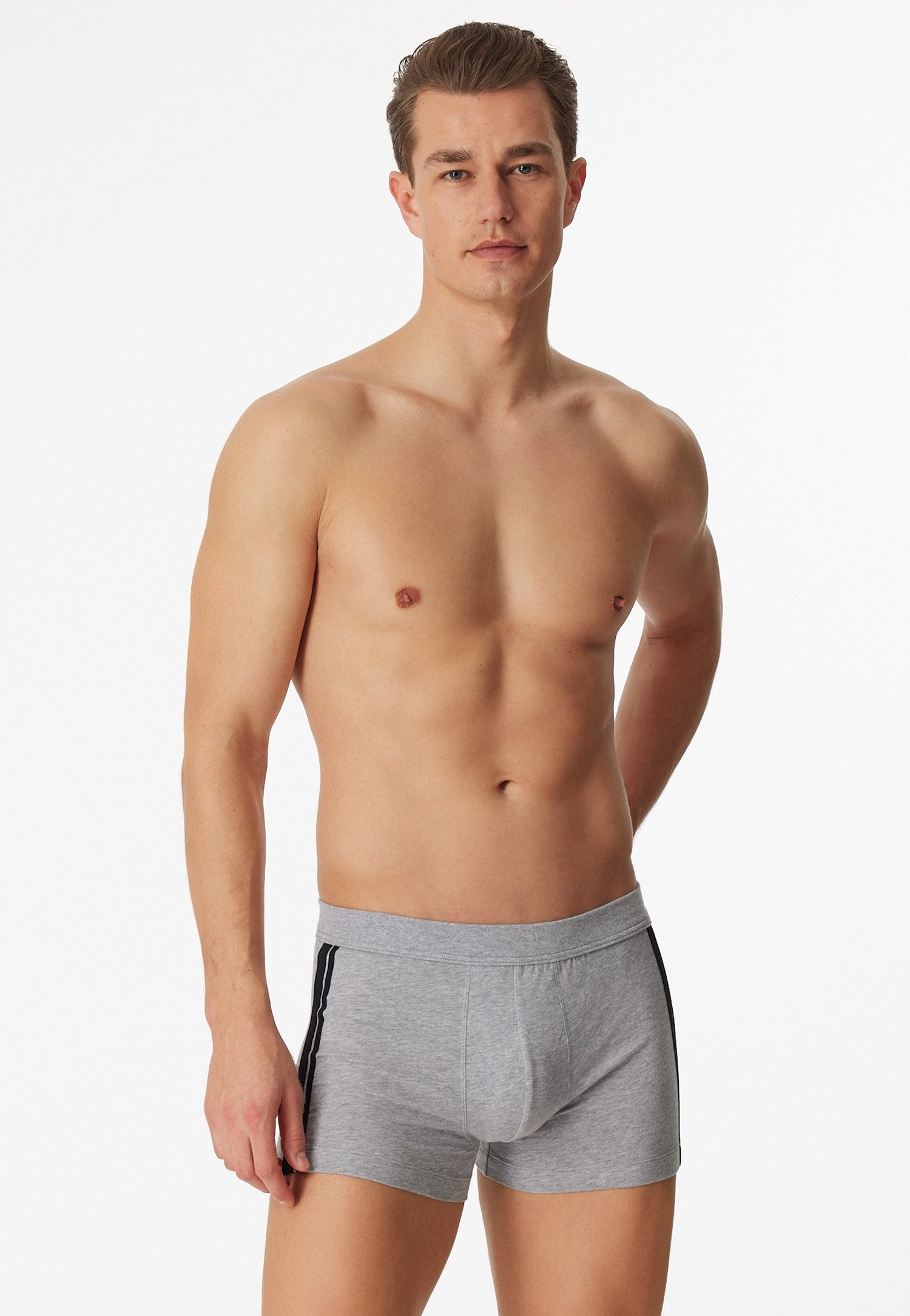 Schiesser Boxershort 95/5 met zachte, tonale tailleband, contrasterende zijstrepen (3 stuks)