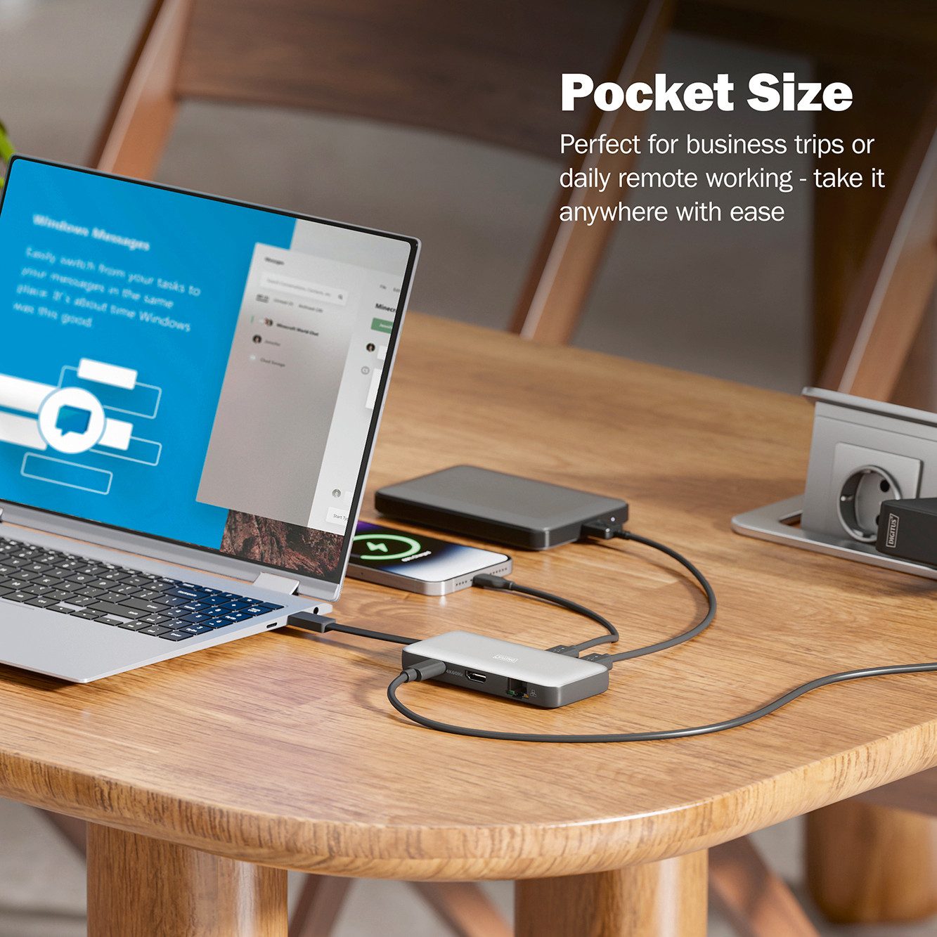 Digitus Laptop-dockingstation USB-C Travel Docking Station, 7-Port, HDMI, USB, RJ45