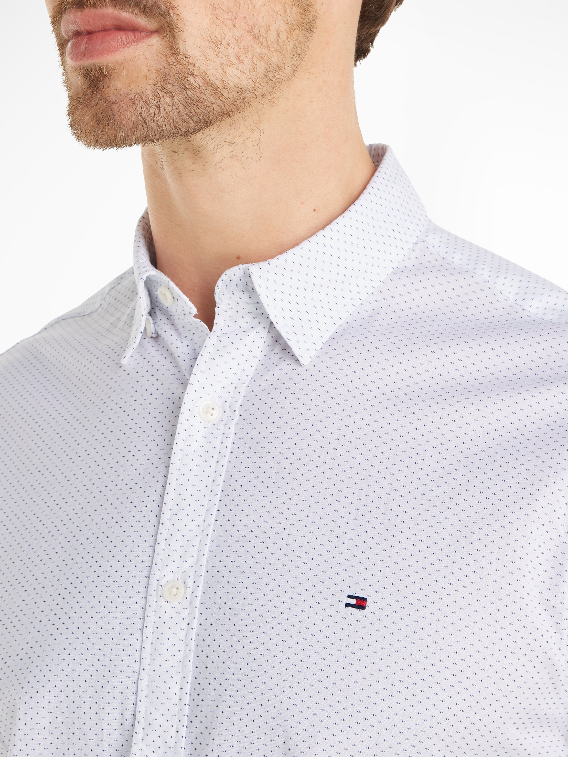 Tommy Hilfiger Overhemd met korte mouwen NATURAL SOFT MINI PRT SHIRT