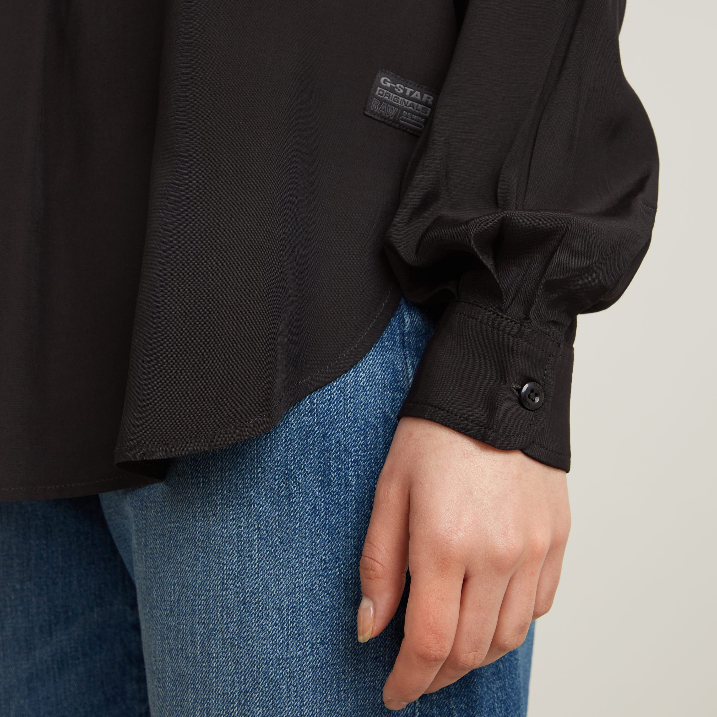 G-Star RAW Blouse met lange mouwen Half Placket Top ls wmn met verborgen knoopsluiting