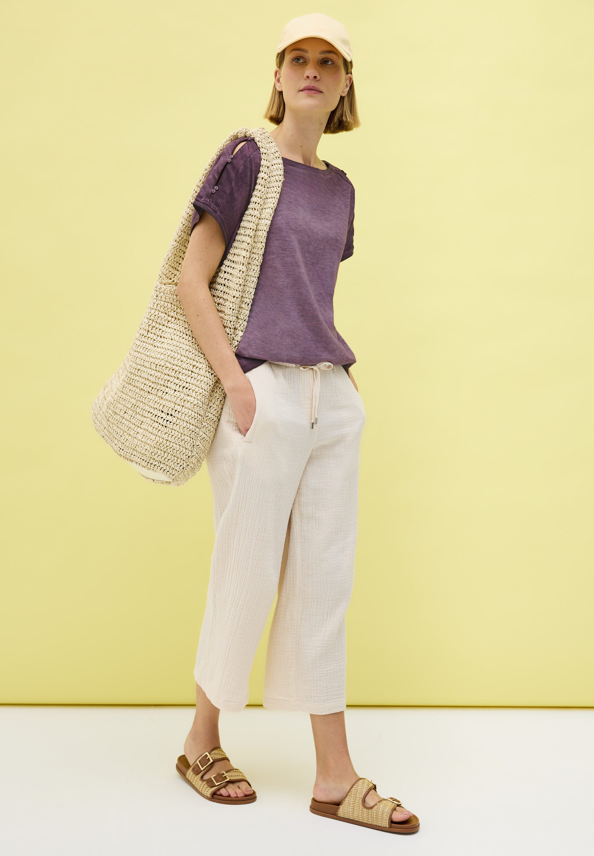 Cecil T-shirt met knoopdetail