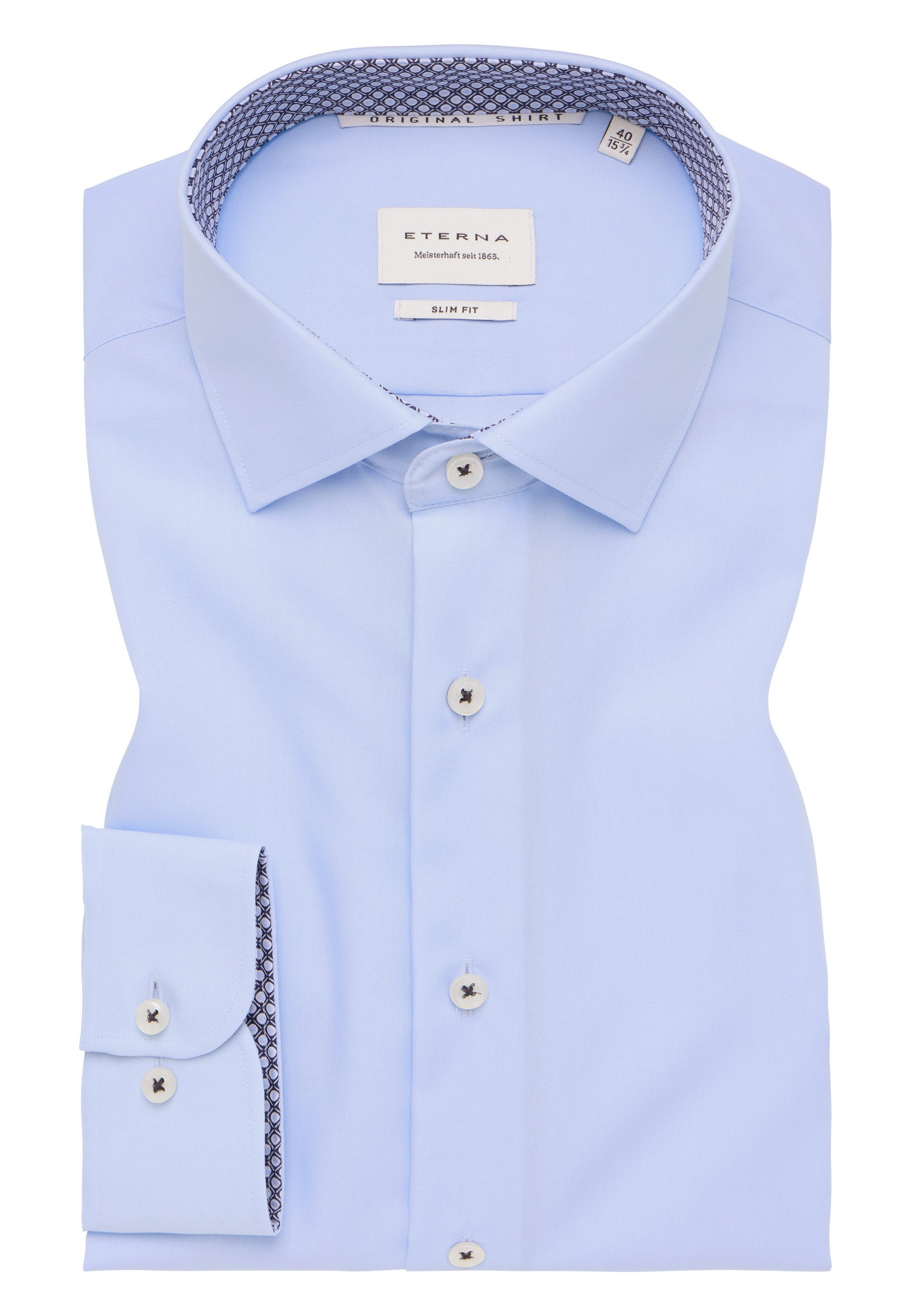 Eterna Overhemd met lange mouwen Slim fit NON IRON (strijkvrij)