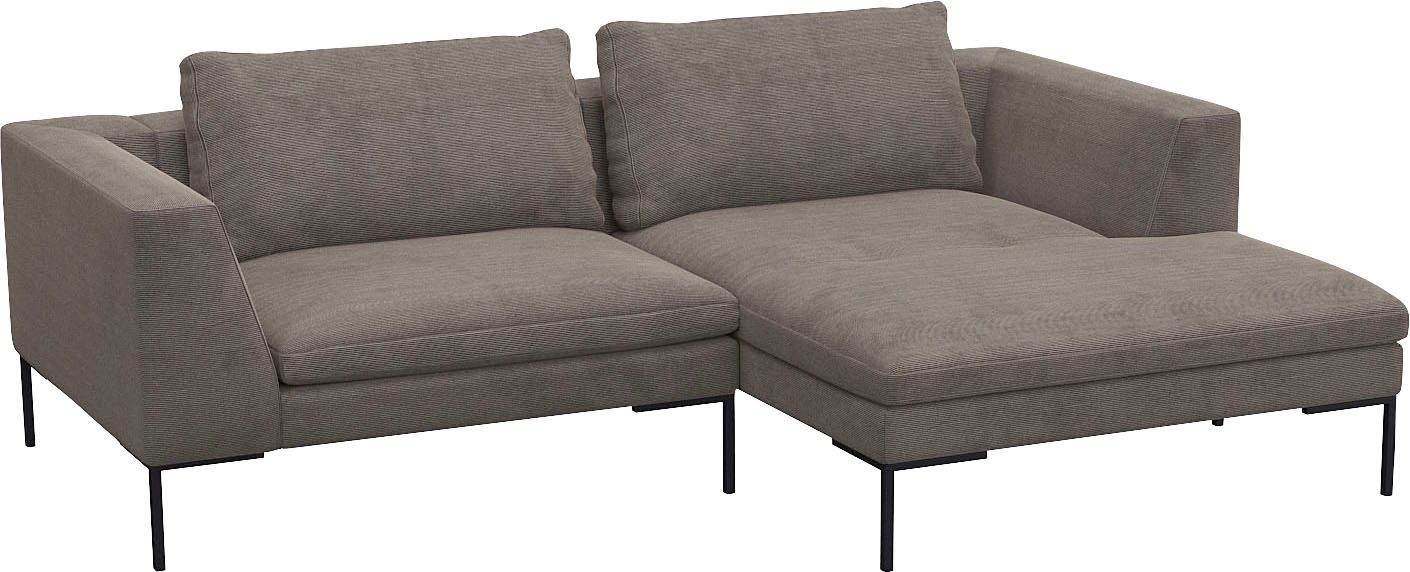 FLEXLUX Hoekbank Loano, super comfortabel zitcomfort door koudschuim in de zitting, L-vorm