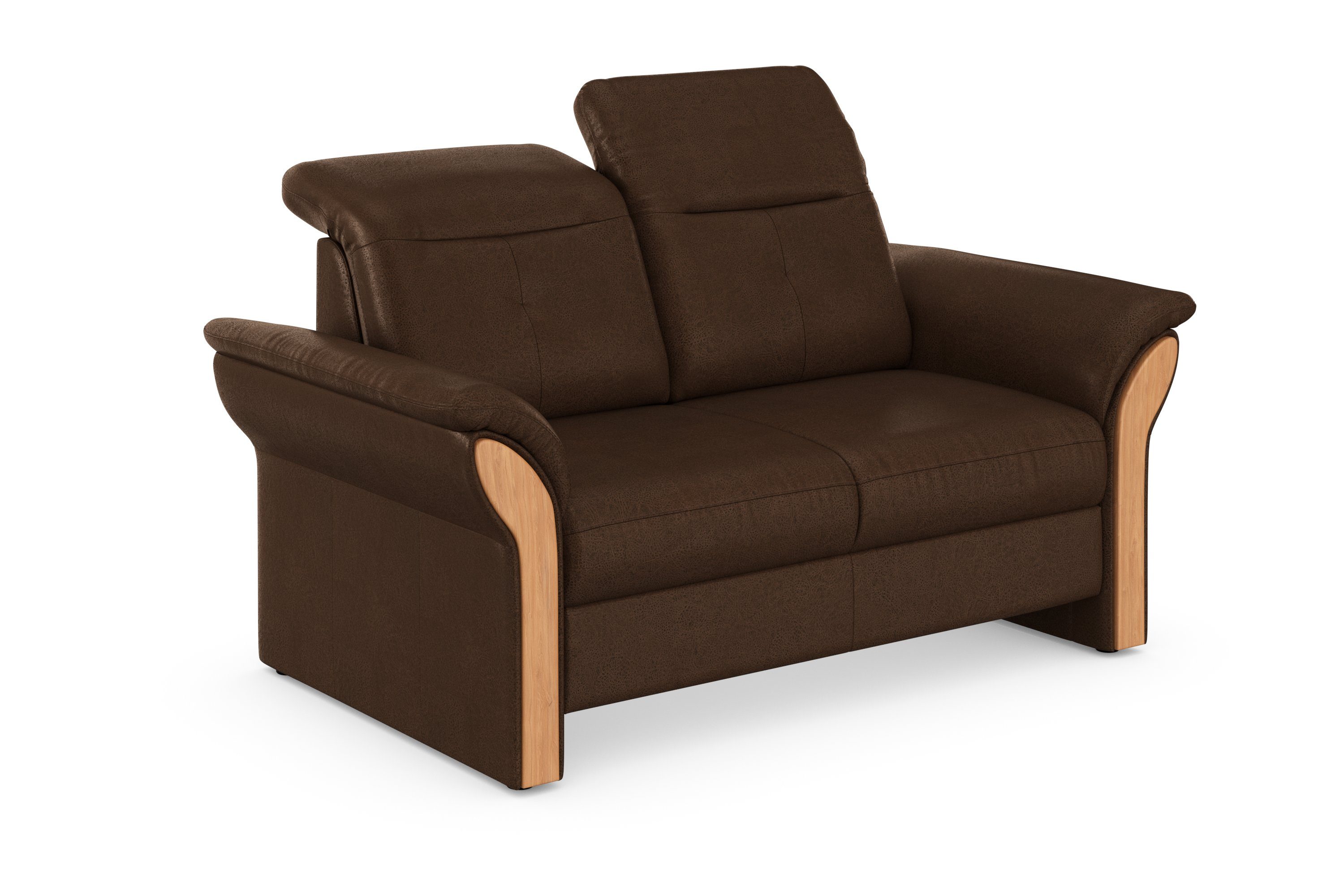 Home affaire 2-zitsbank Dangast Verstelbare hoofdsteun, houten frontlijsten, naar keuze ook in Easy clean bekleding