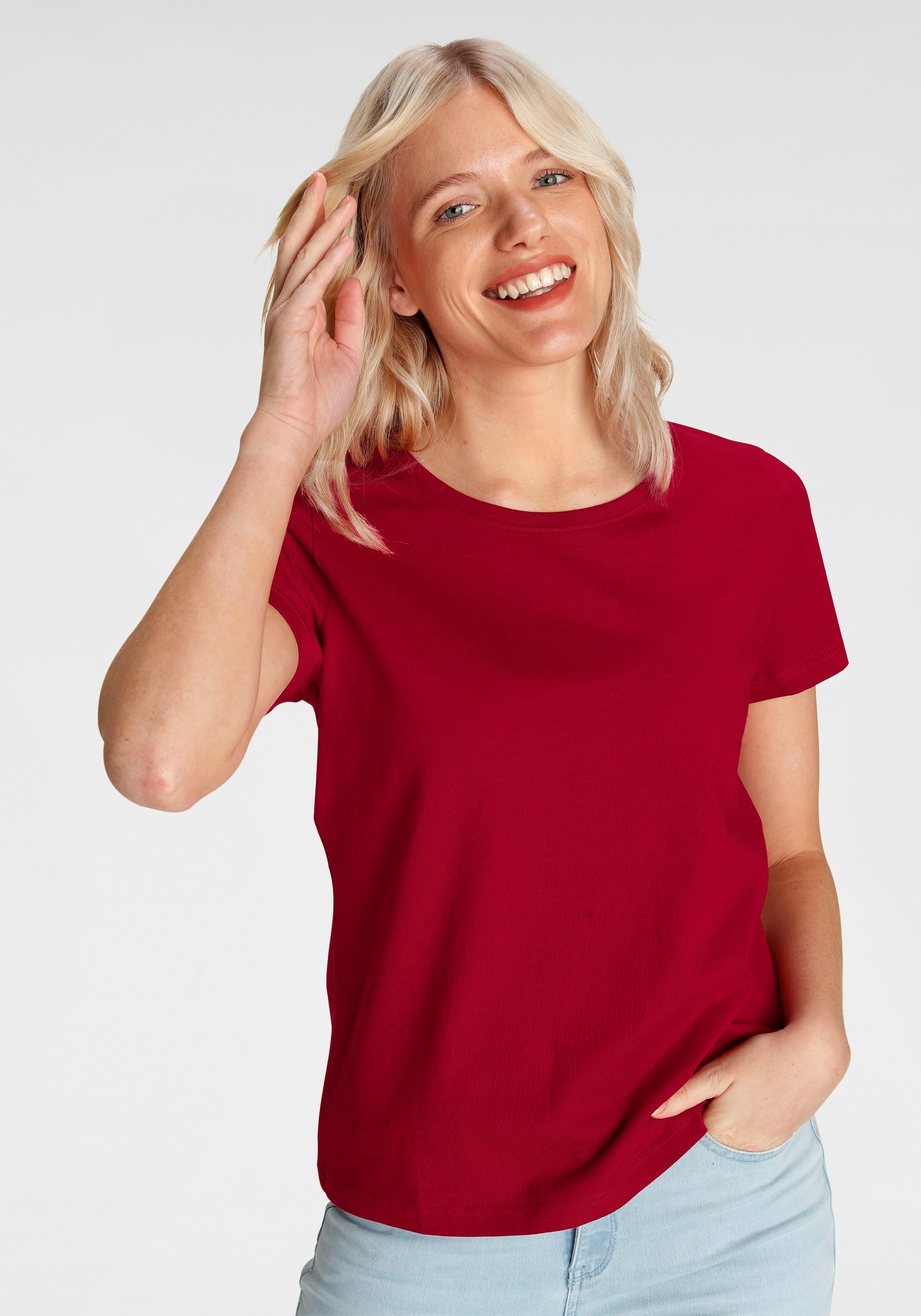 Eastwind T-shirt Korte mouw, heup-lang, voor vrije tijd, van katoen (3-delig, Set van 3)