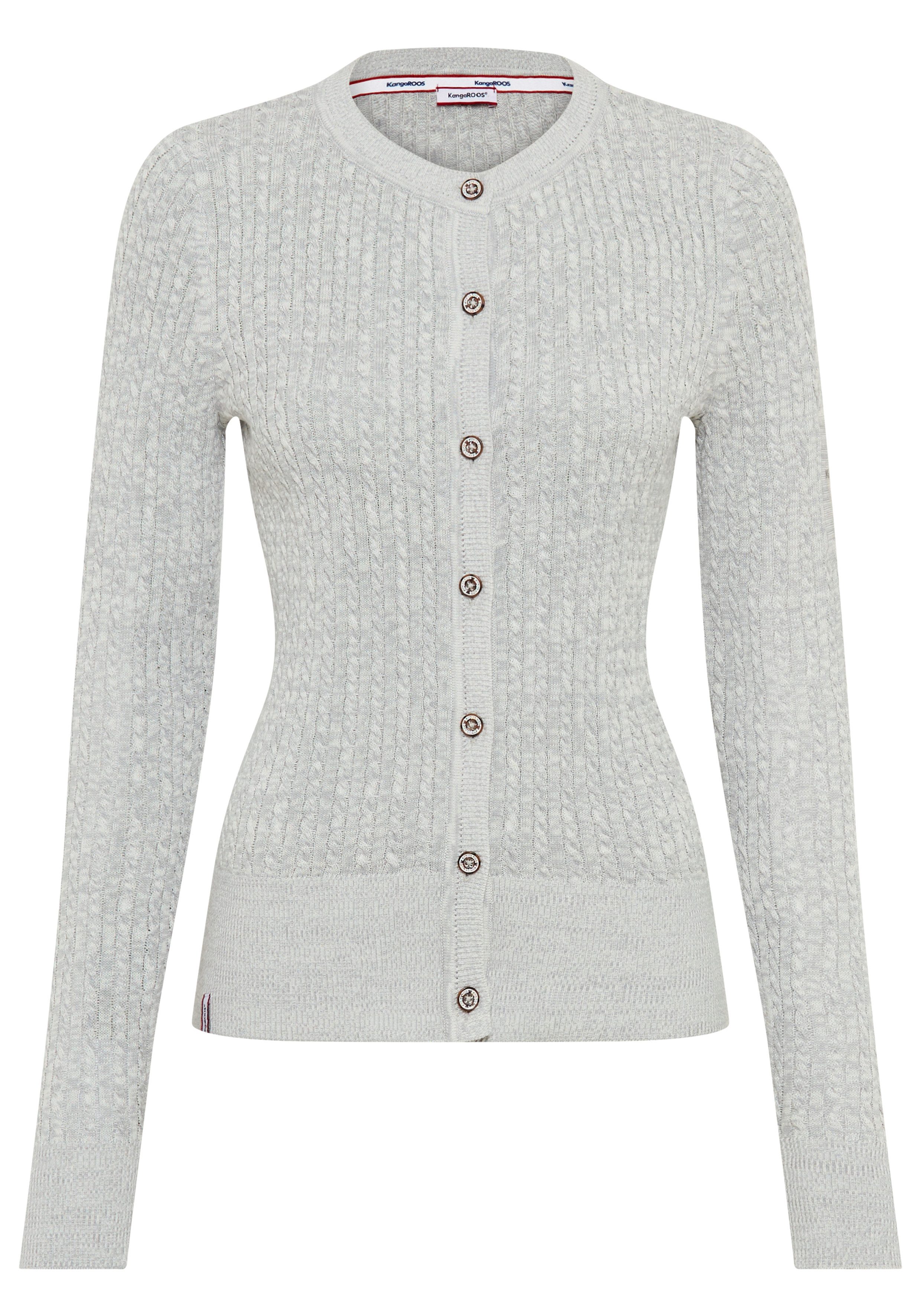 KangaROOS Vest Cardigan met kabelpatroon in mélange-look - NIEUWE COLLECTIE