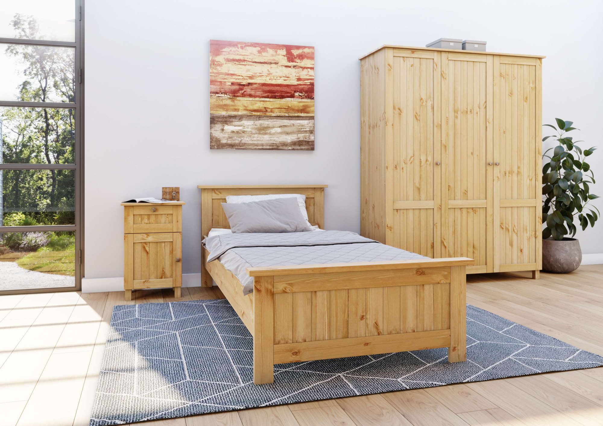 Home affaire Massief houten ledikant Juventus, Bed, Massiefhouten bed, Houten bed, Bedframe