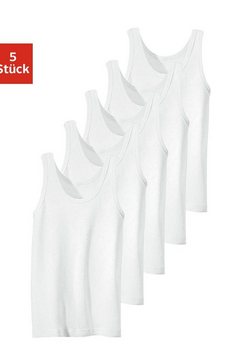 h.i.s hemd fijnribkwaliteit, puur katoen (set, 5 stuks) wit