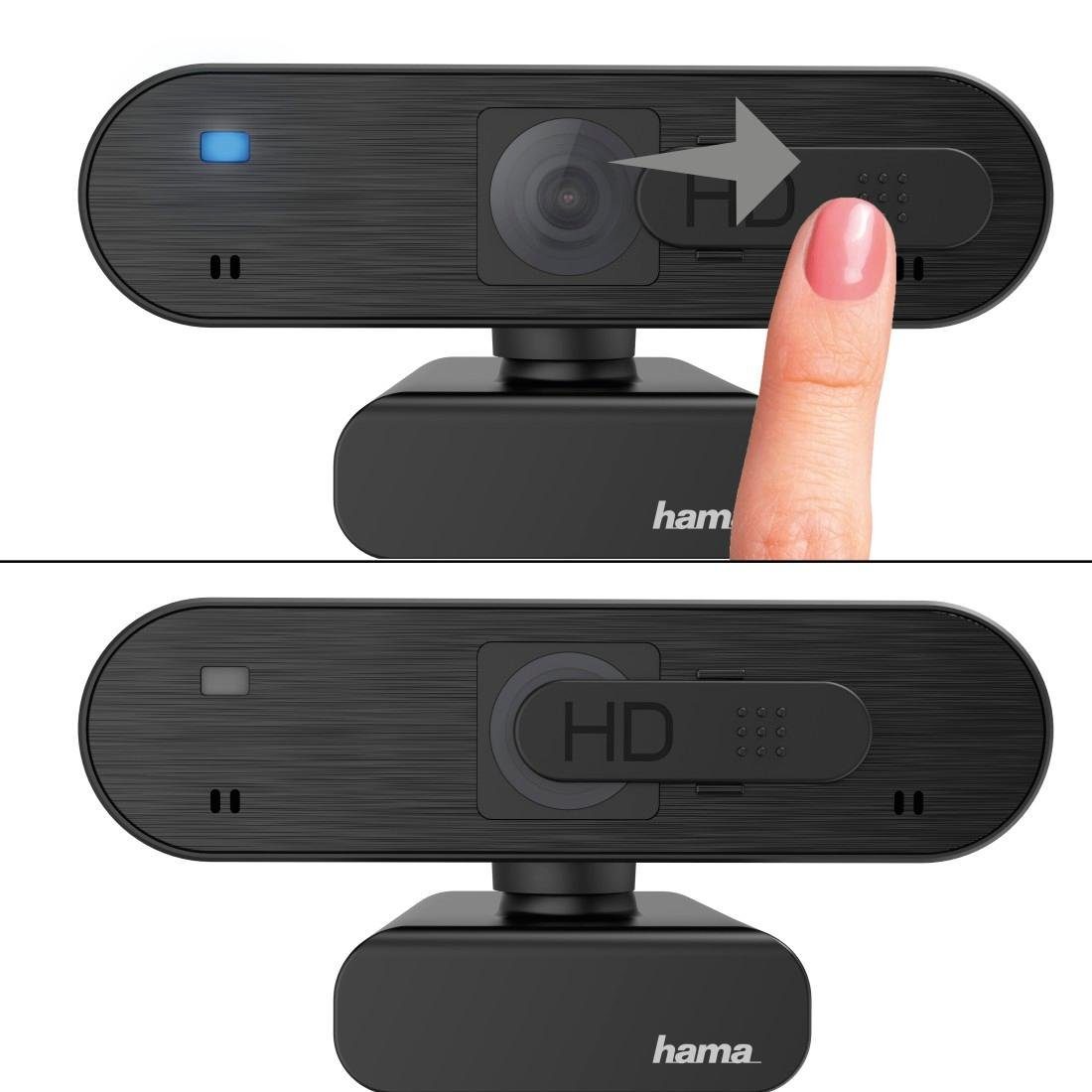 Hama Full HD-webcam PC webcam voor laptop, PC, streamen, chatten met microfoon, Windows, Mac