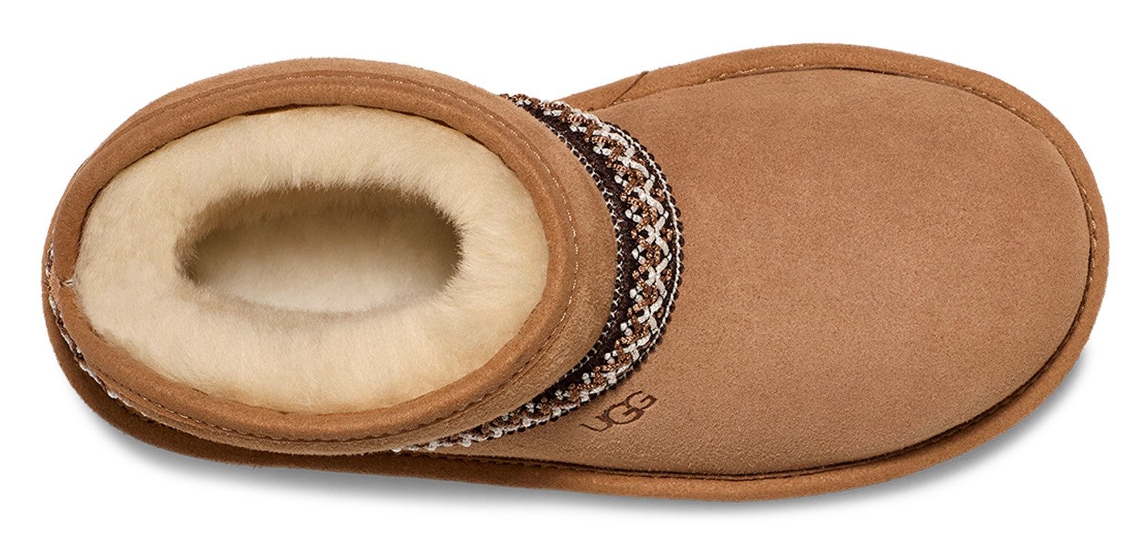 UGG Boots zonder sluiting CLASSIC MINI CRESCENT , instaplaarzen, hut schoen, winterschoen met lamsvelkraag