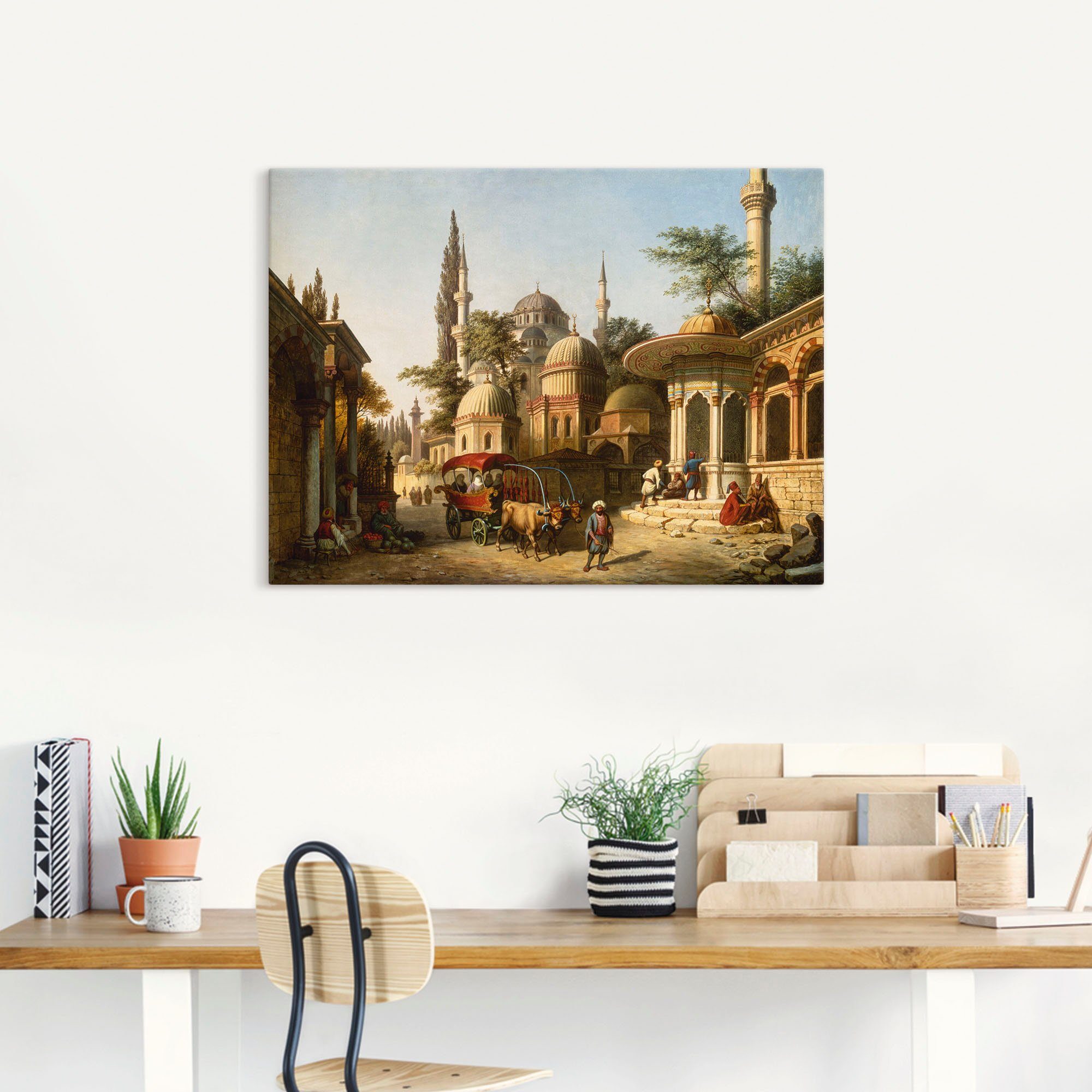 Artland Artprint Aanzicht van een moskee in Istanbul als artprint van aluminium, artprint voor buiten, artprint op linnen, poster in verschillende maten. maten