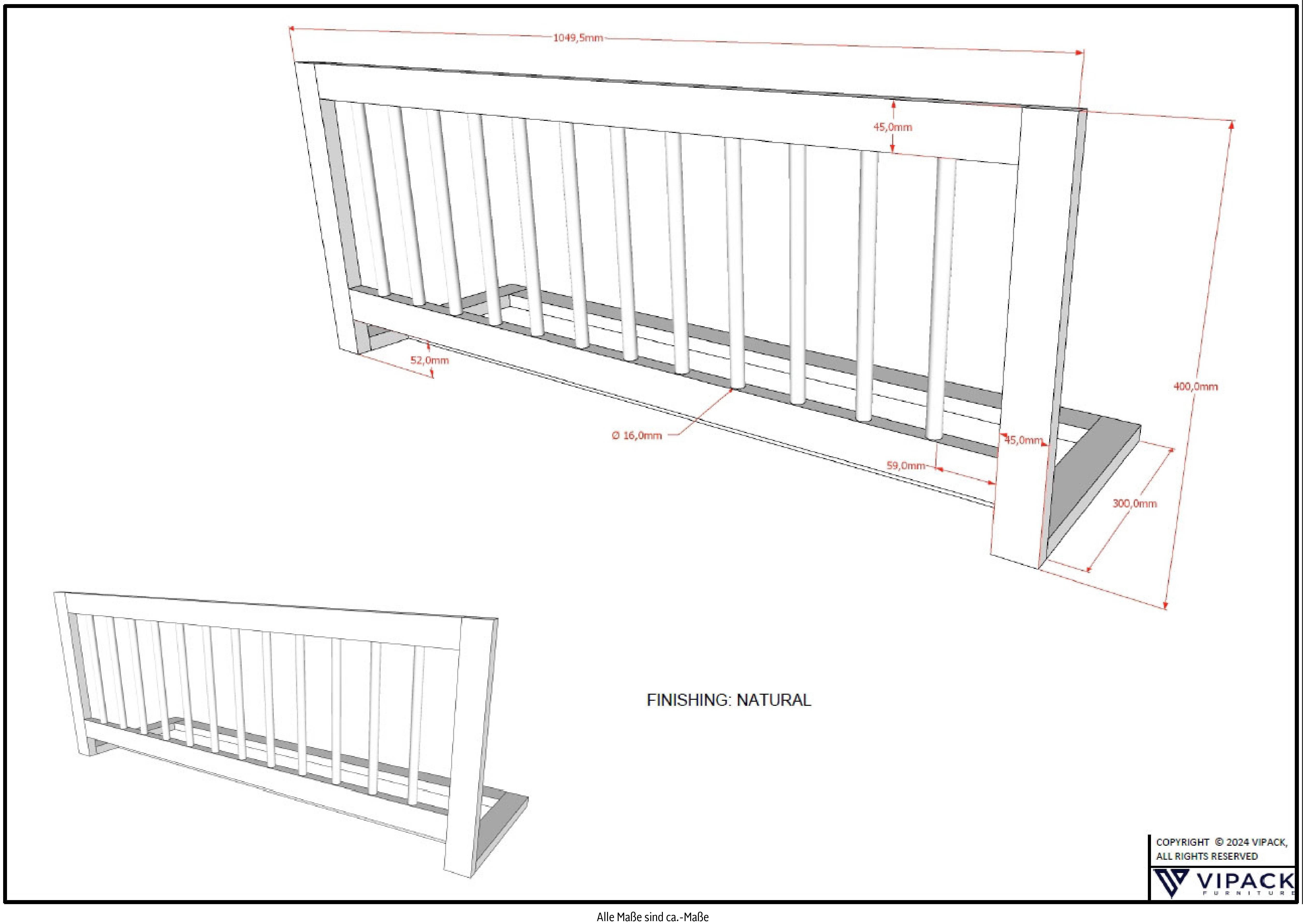 Home affaire Slaapbank Forrest 90/200 van massief eikenhout, geoliede oppervlakte, stevig gebouwd