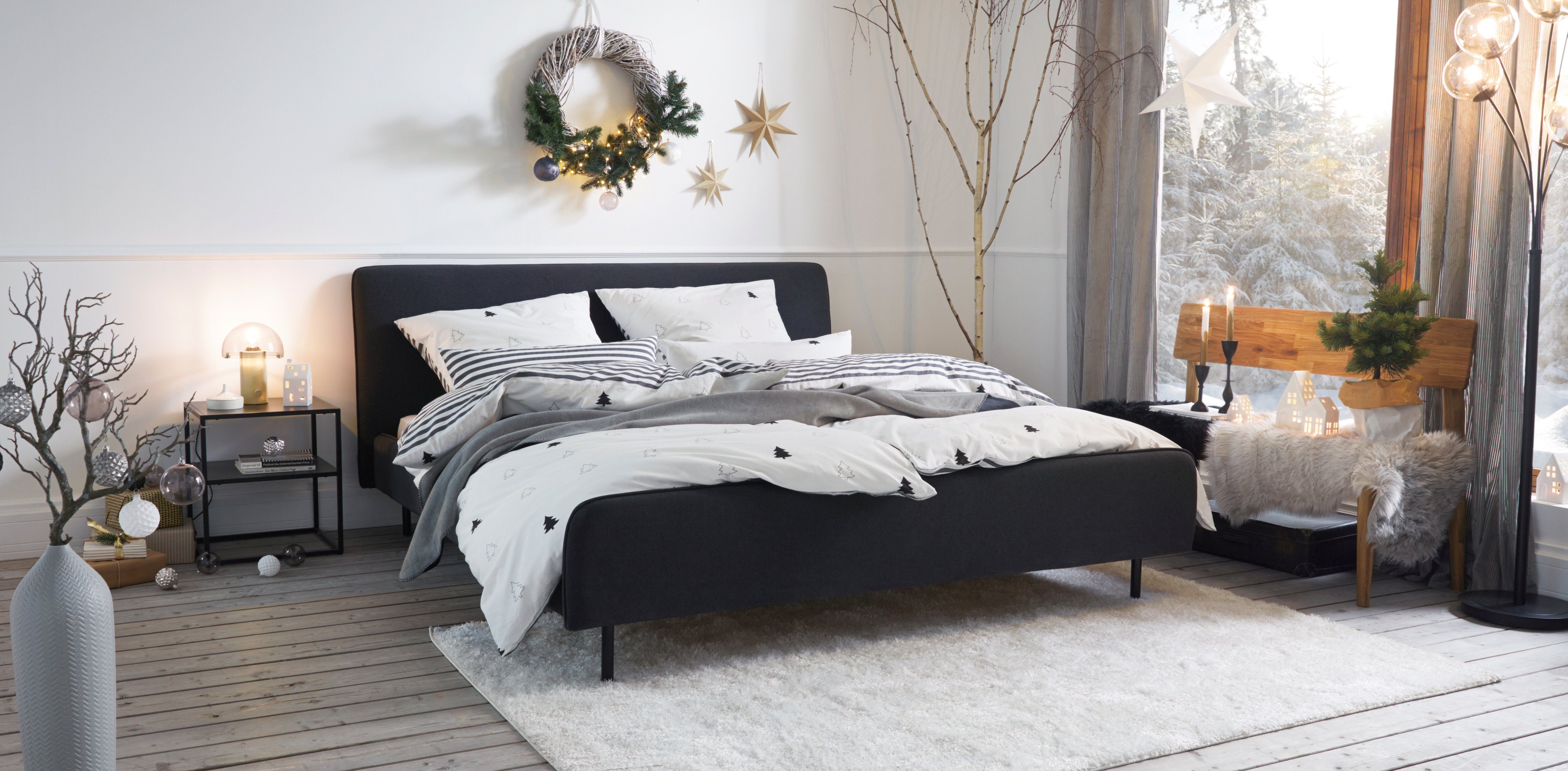 andas Gestoffeerd bed Edvard met gestoffeerd hoofd- en voeteneinde