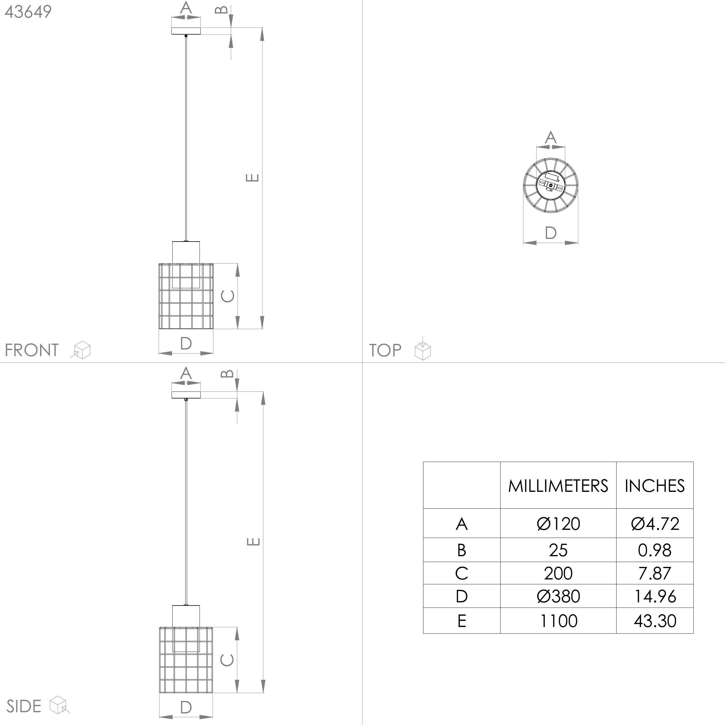 EGLO Hanglamp MILLIGAN Hanglamp in zilverkleur en wit van staal - excl. E27 - 40W (1 stuk)