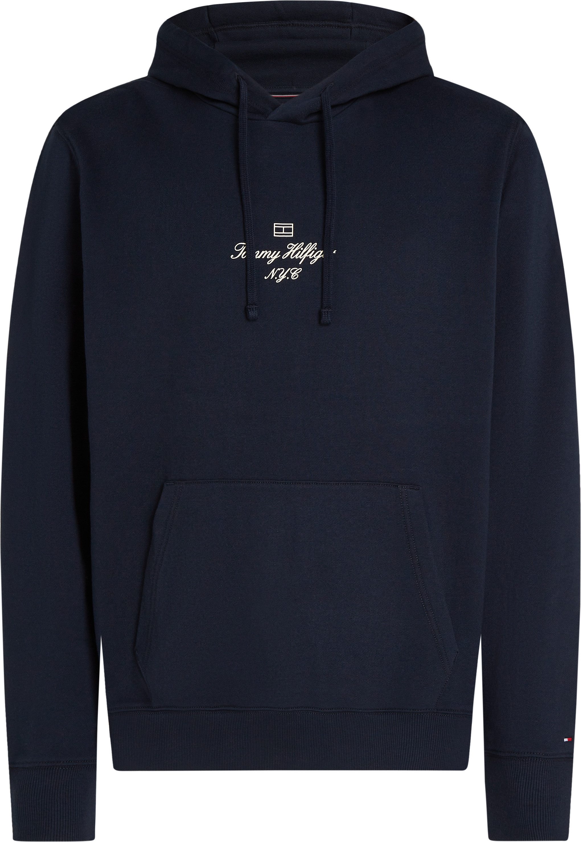 Tommy Hilfiger Hoodie OUTLINE FLAG SCRIPT HOODIE met contrastkleurig borduursel
