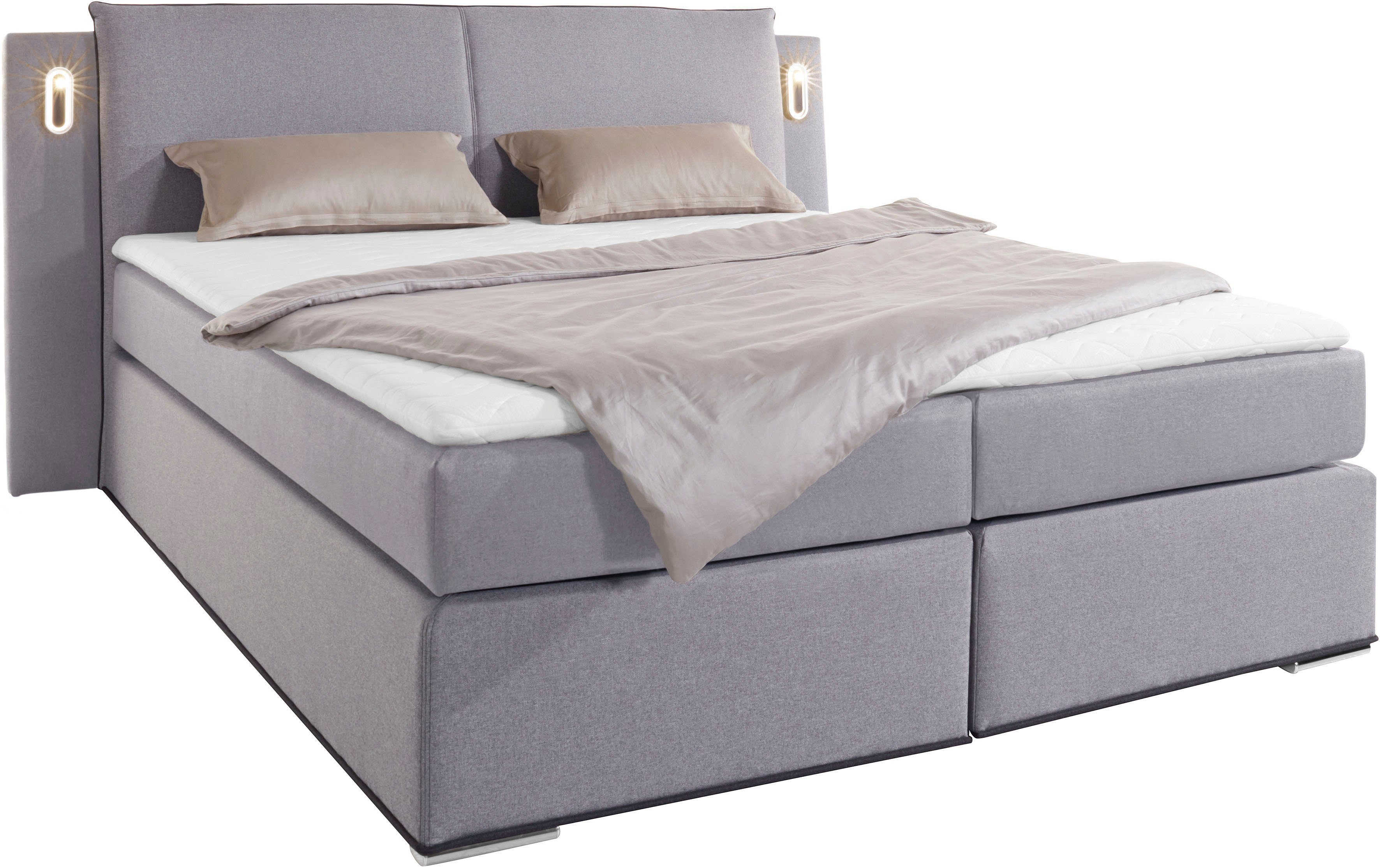 COLLECTION AB Boxspring Freya inclusief ledverlichting en topmatras, met of zonder bedkist