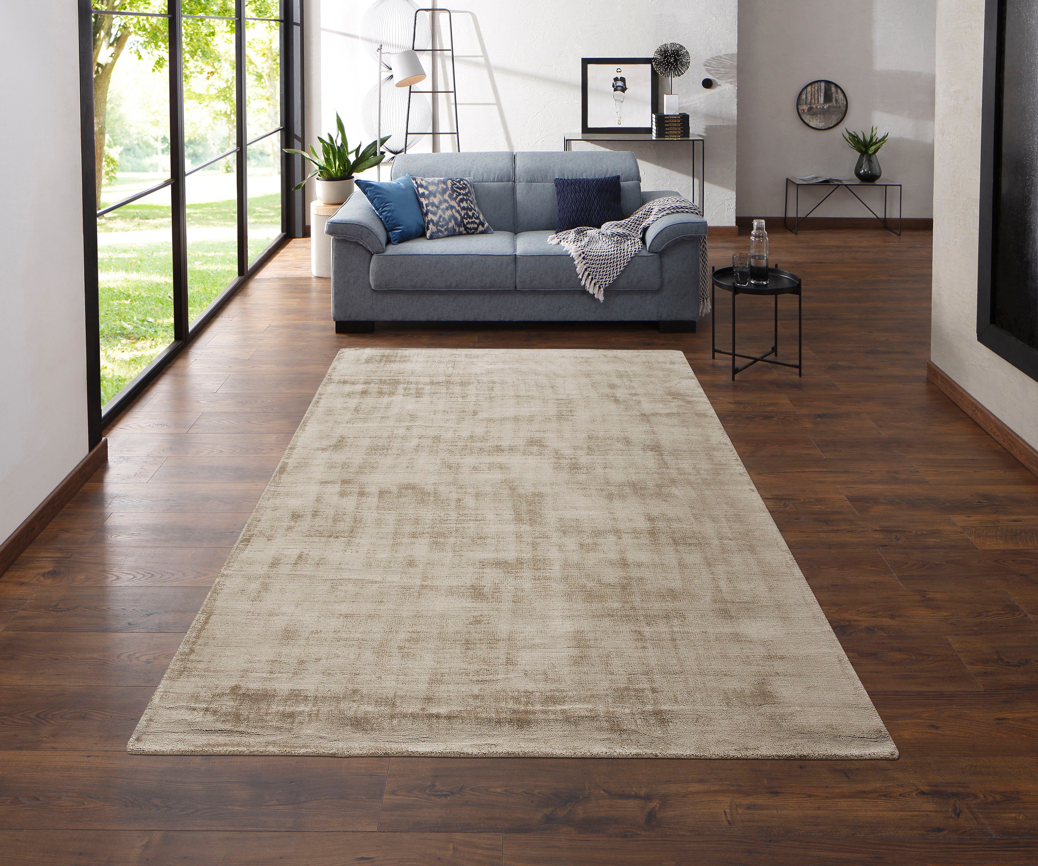 my home Vloerkleed Shirley, handgeweven viscose tapijt, kleurveranderend Handgeweven vloerkleden, woonkamer, slaapkamer, eetkamer