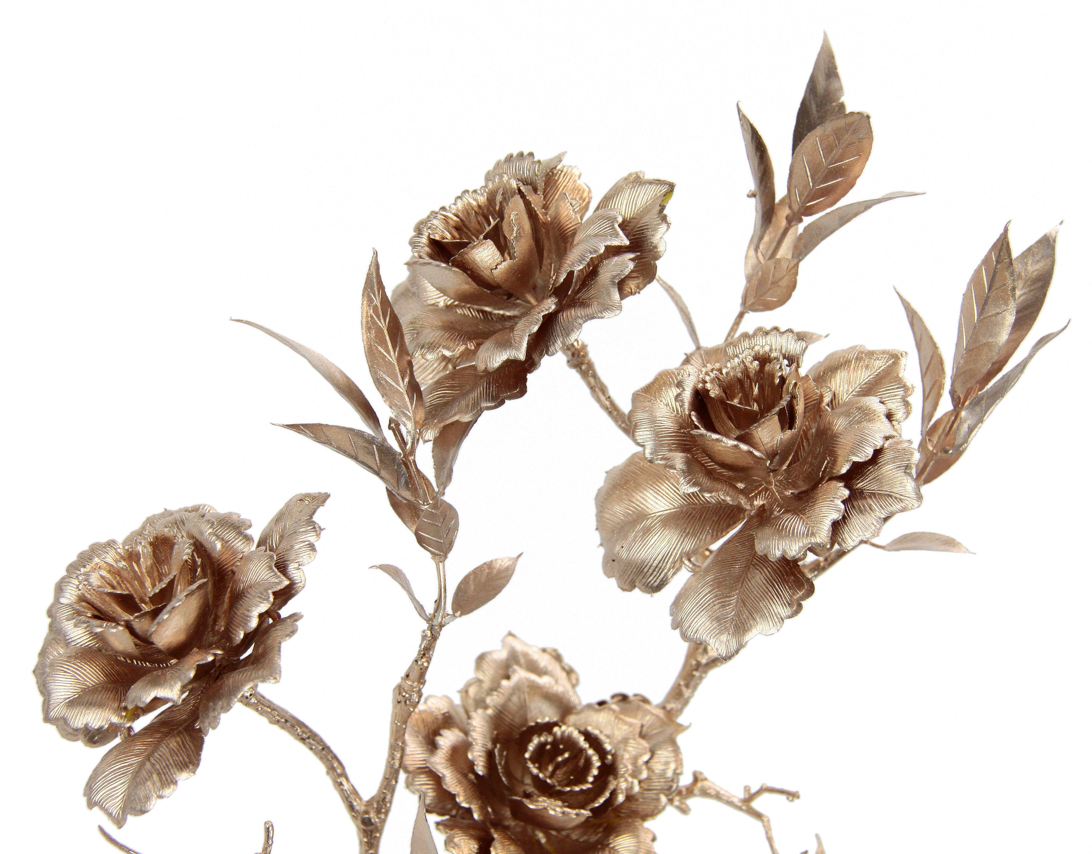 I.GE.A. Kunstbloem Rosé Kunstroos, rozen tak, 3-delige set (3 stuks)