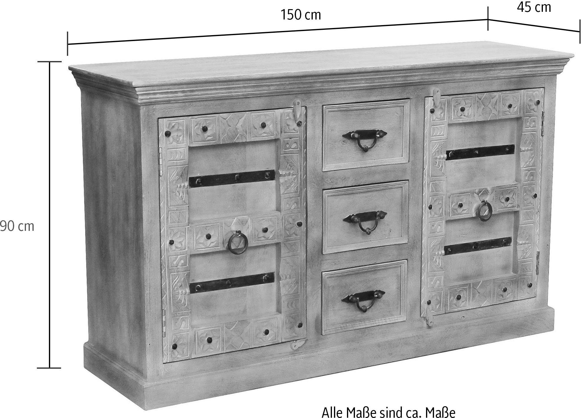 SIT Dressoir Daipur met luxueus houtsnijwerk