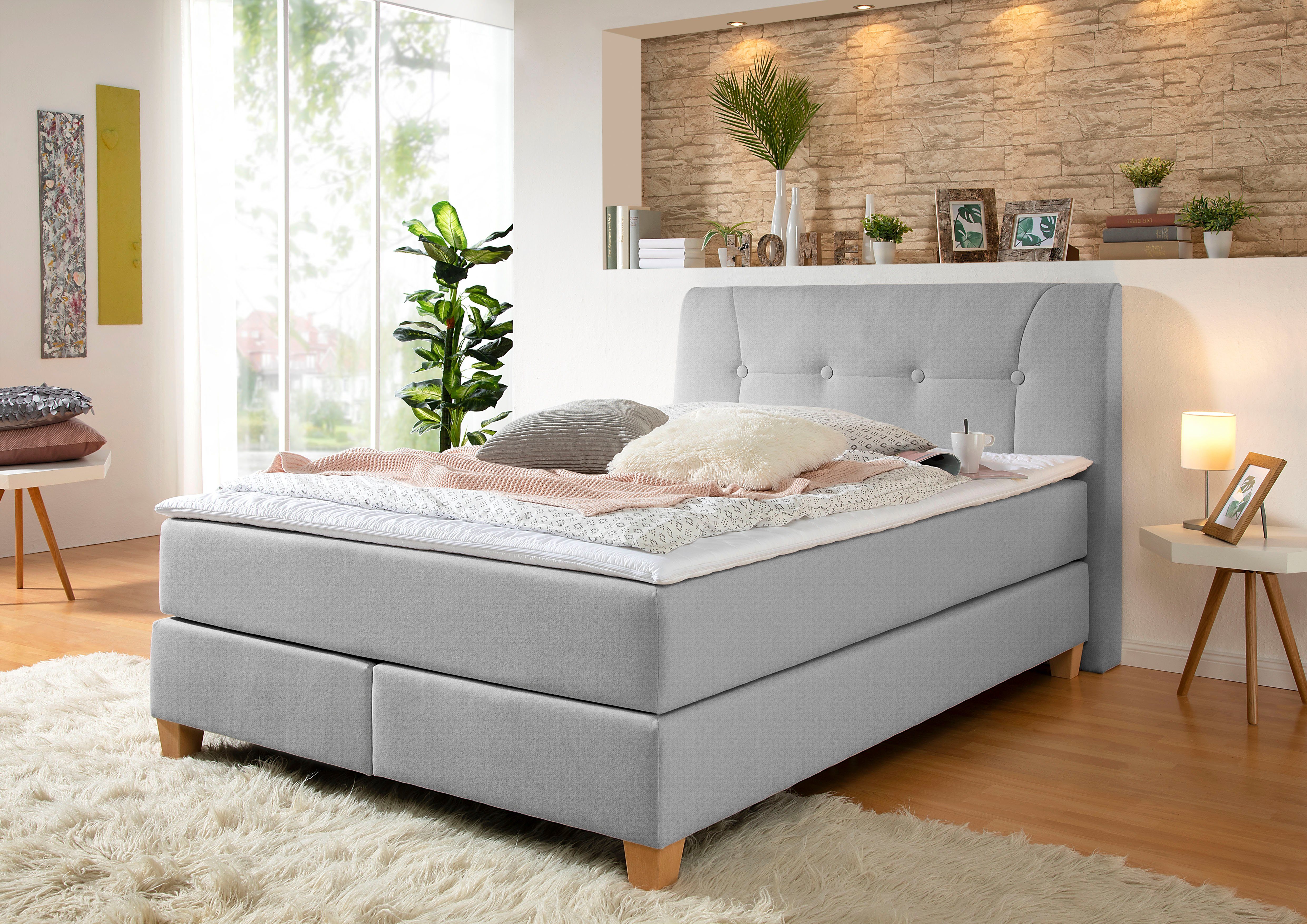 Home affaire Boxspring Calloway incl. topmatras, xxl-uitvoering, in 4 kleuren, 5 breedten, 3 matrassoorten