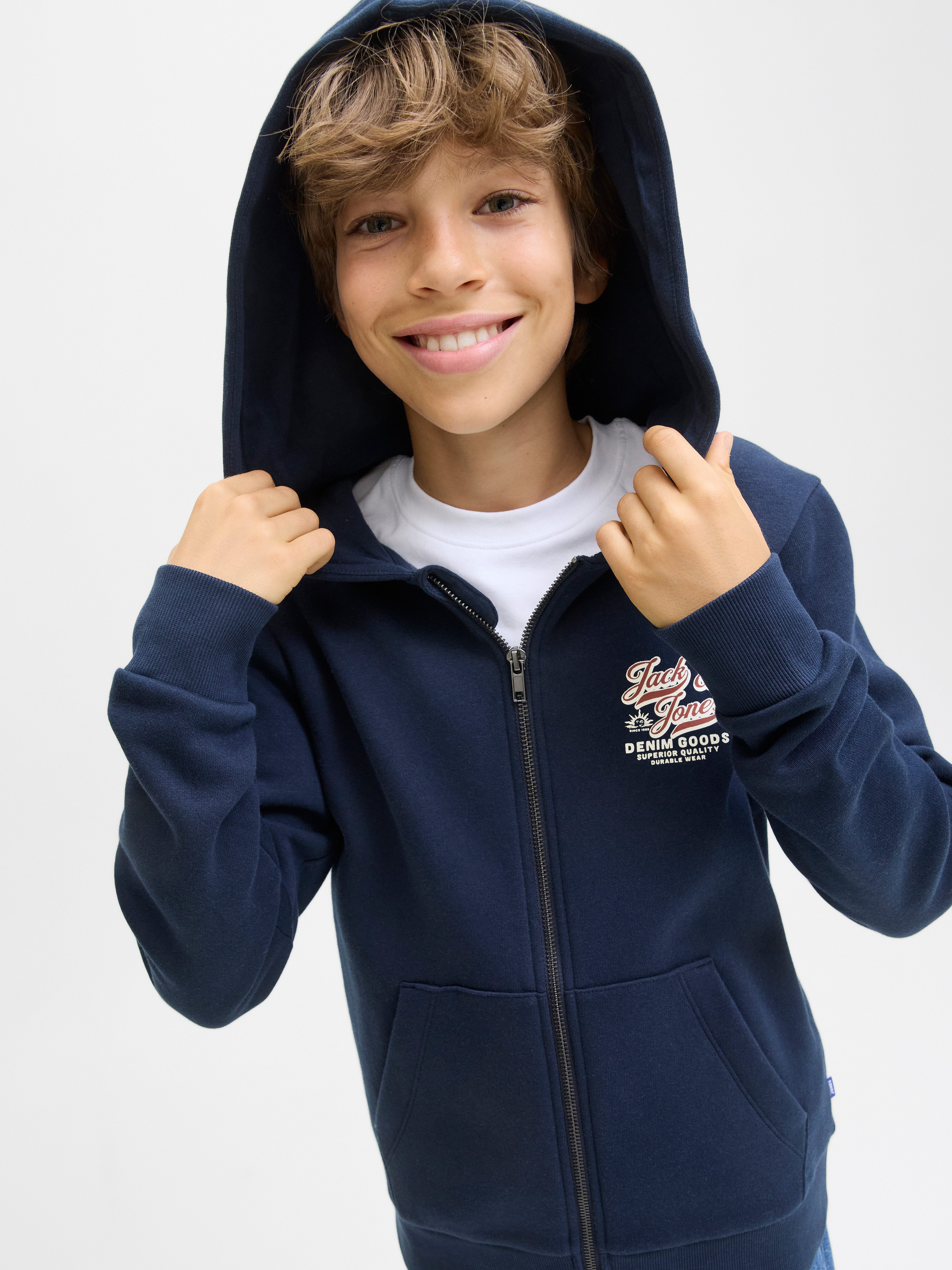 Jack & Jones Junior Hoodie JJELOGO SWEAT ZIPHOOD 2COL AW25 NOOS JNR