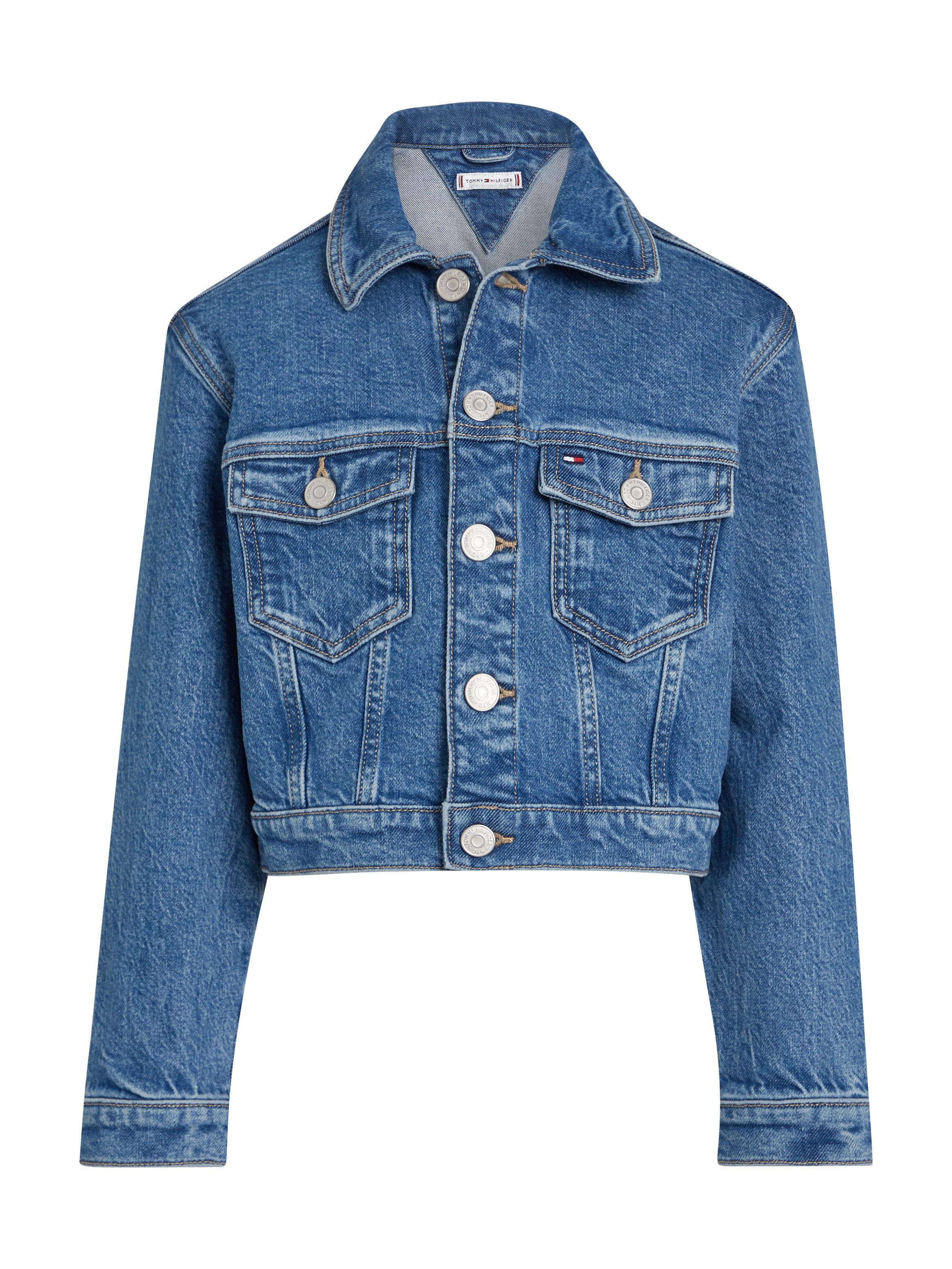 Tommy Hilfiger Jeansjack DENIM TRUCKER JACKET COMFORT Kinderen tot 16 jaar met logostiksel