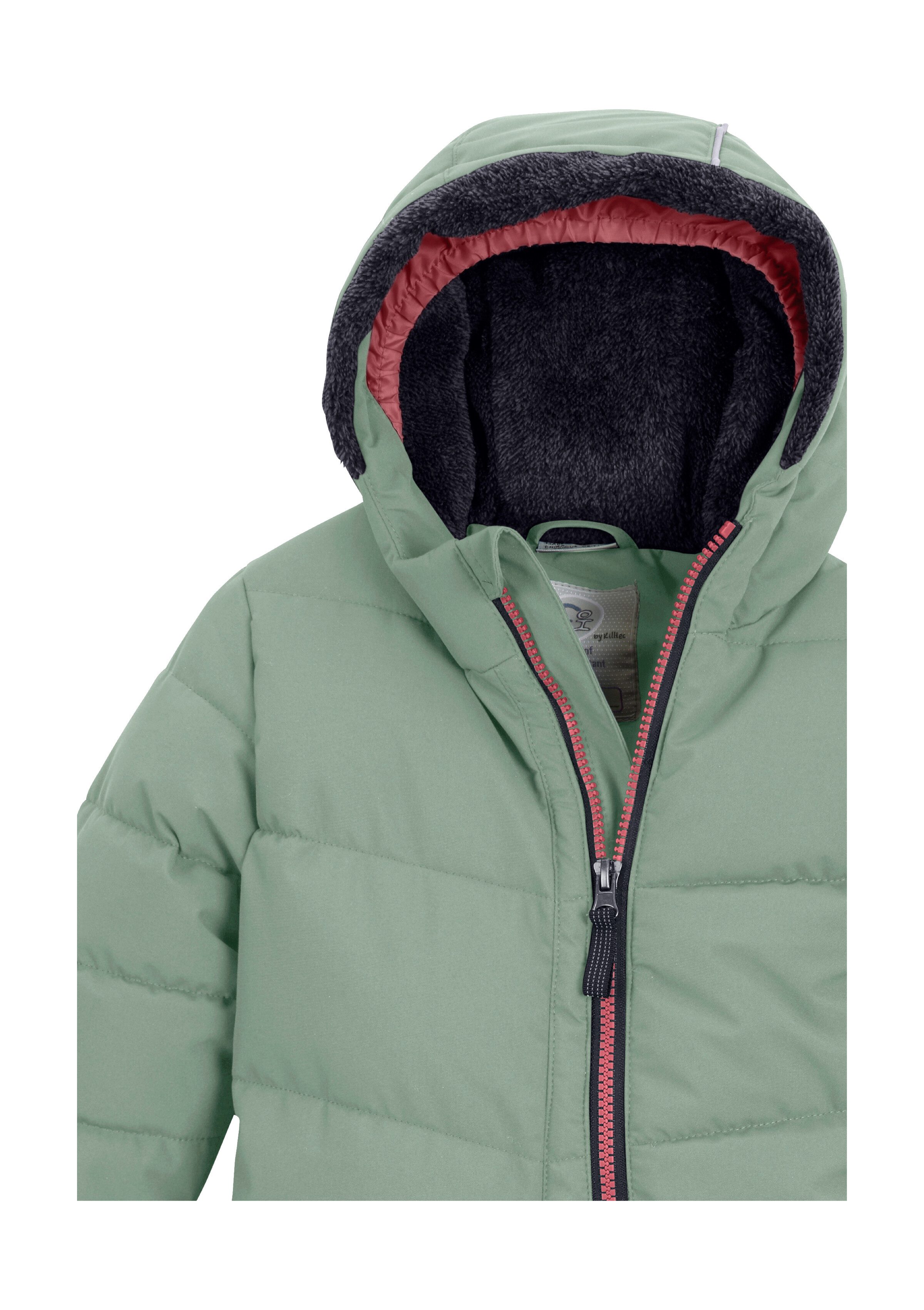 first instinct by killtec Jumpsuit FIOW 20 MNS QLTD ONPC Doorgestikte overall met capuchon, 10.000 mm waterkolom, teddybont binnen