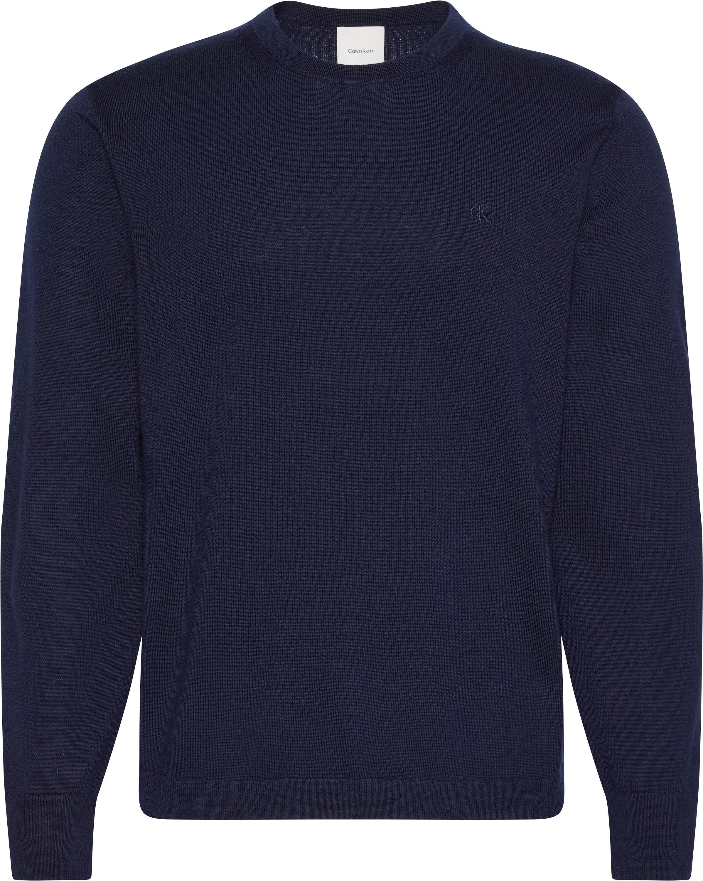 Calvin Klein Gebreide trui LS 100% MERINO CREW 14GG