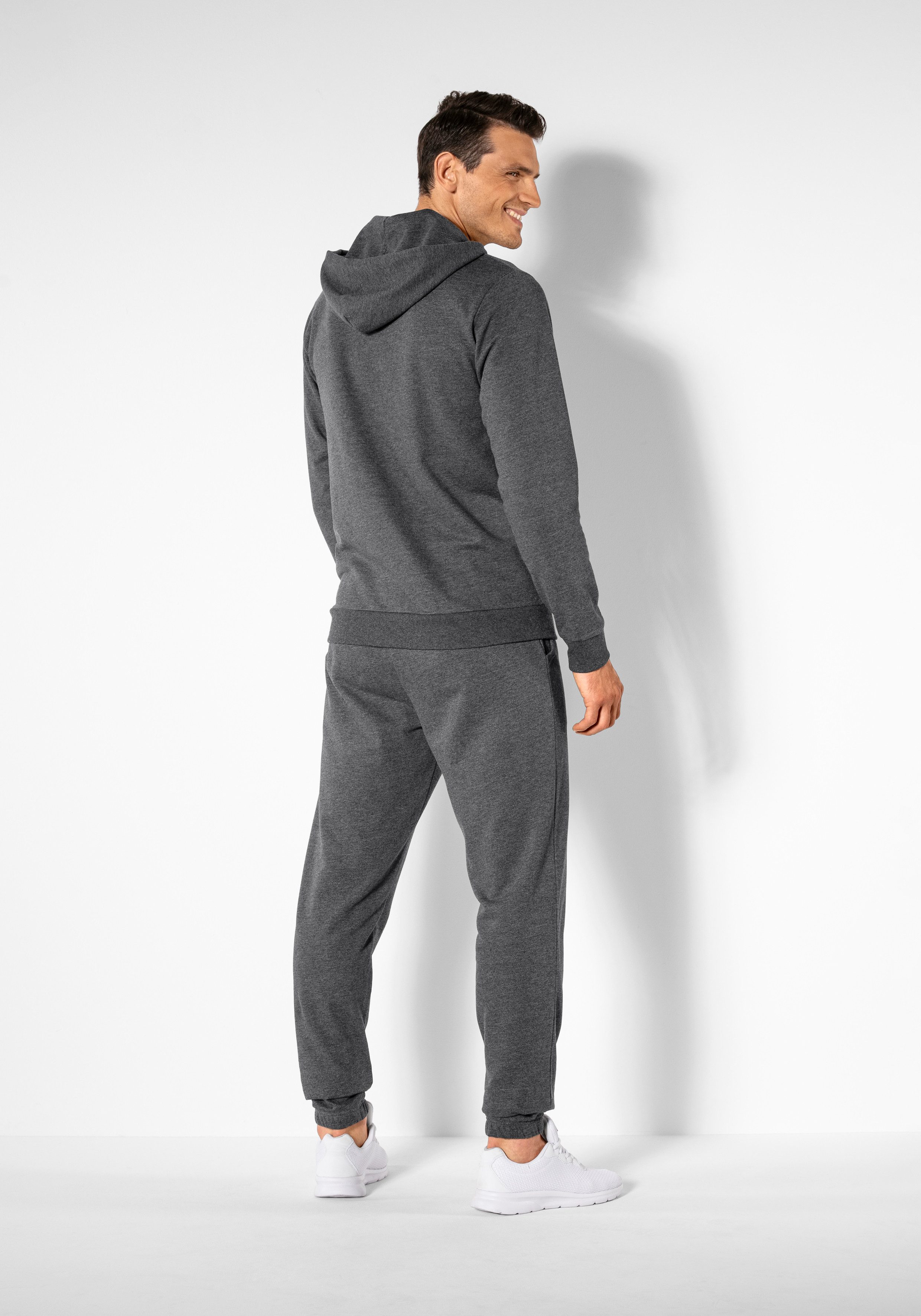 Bench. Loungewear Hoodie Sweatshirt met capuchon en zijzakken, katoenmix