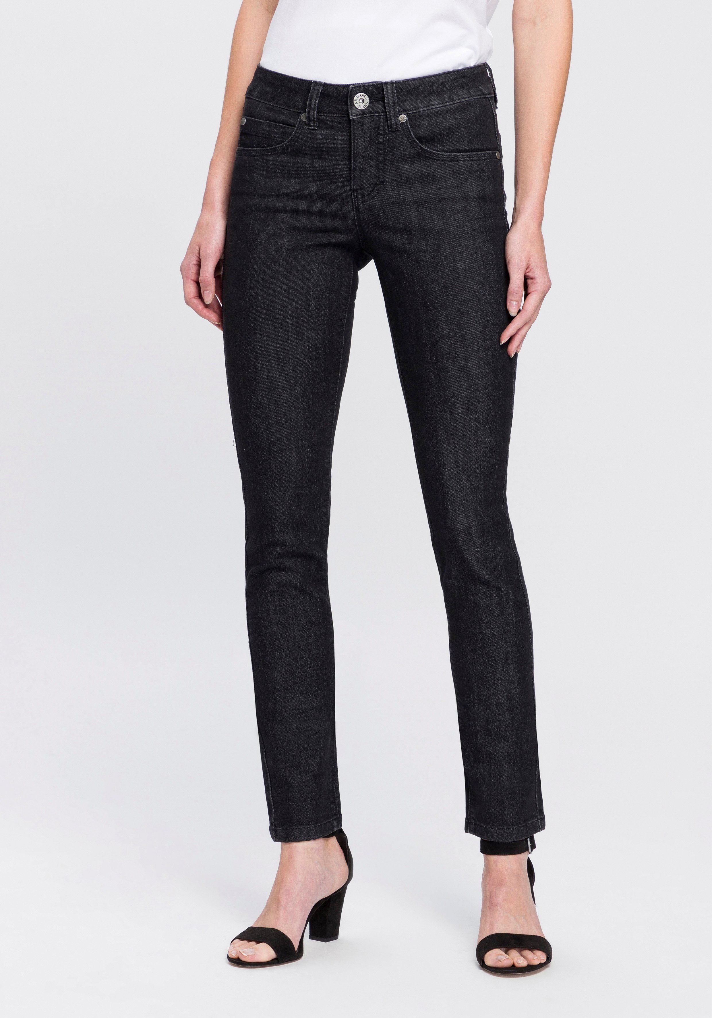 Arizona Skinny fit jeans Shaping skinny pasvorm, normale taille, in stretchkwaliteit, used-look