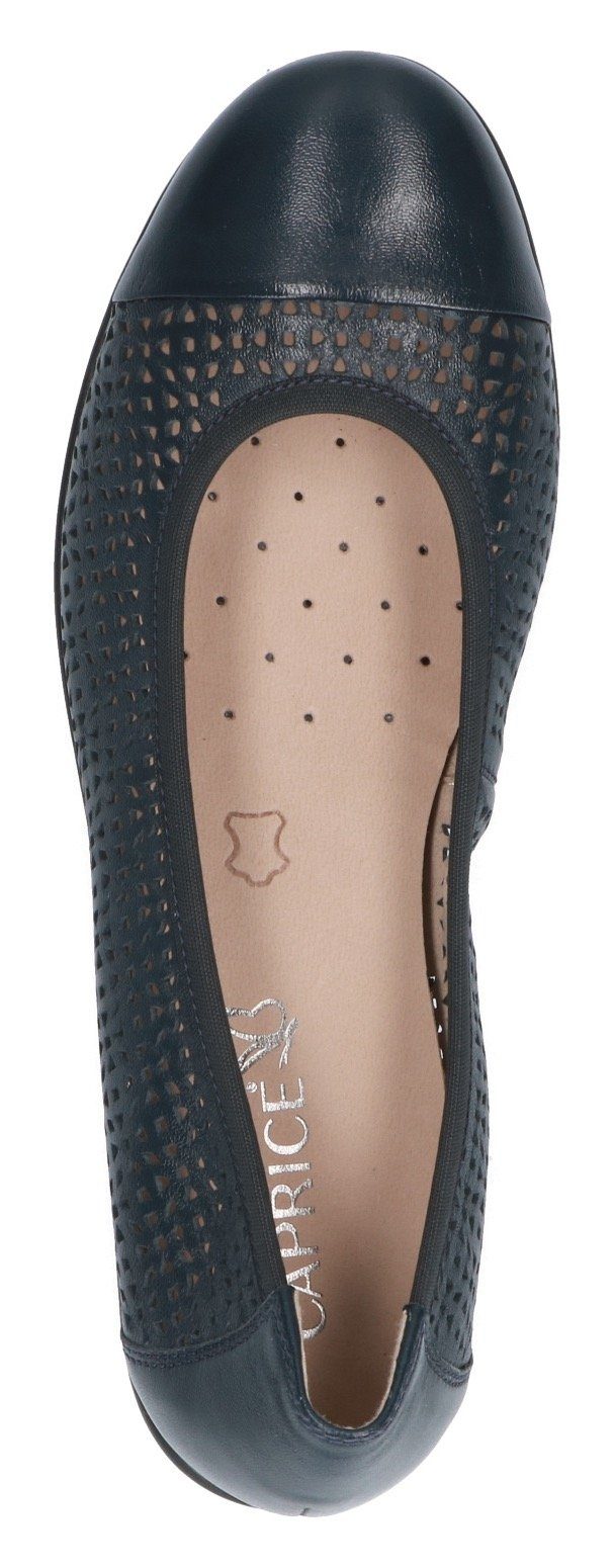 Caprice Ballerina's slipper, comfortabele schoen, instapschoen met perforatie