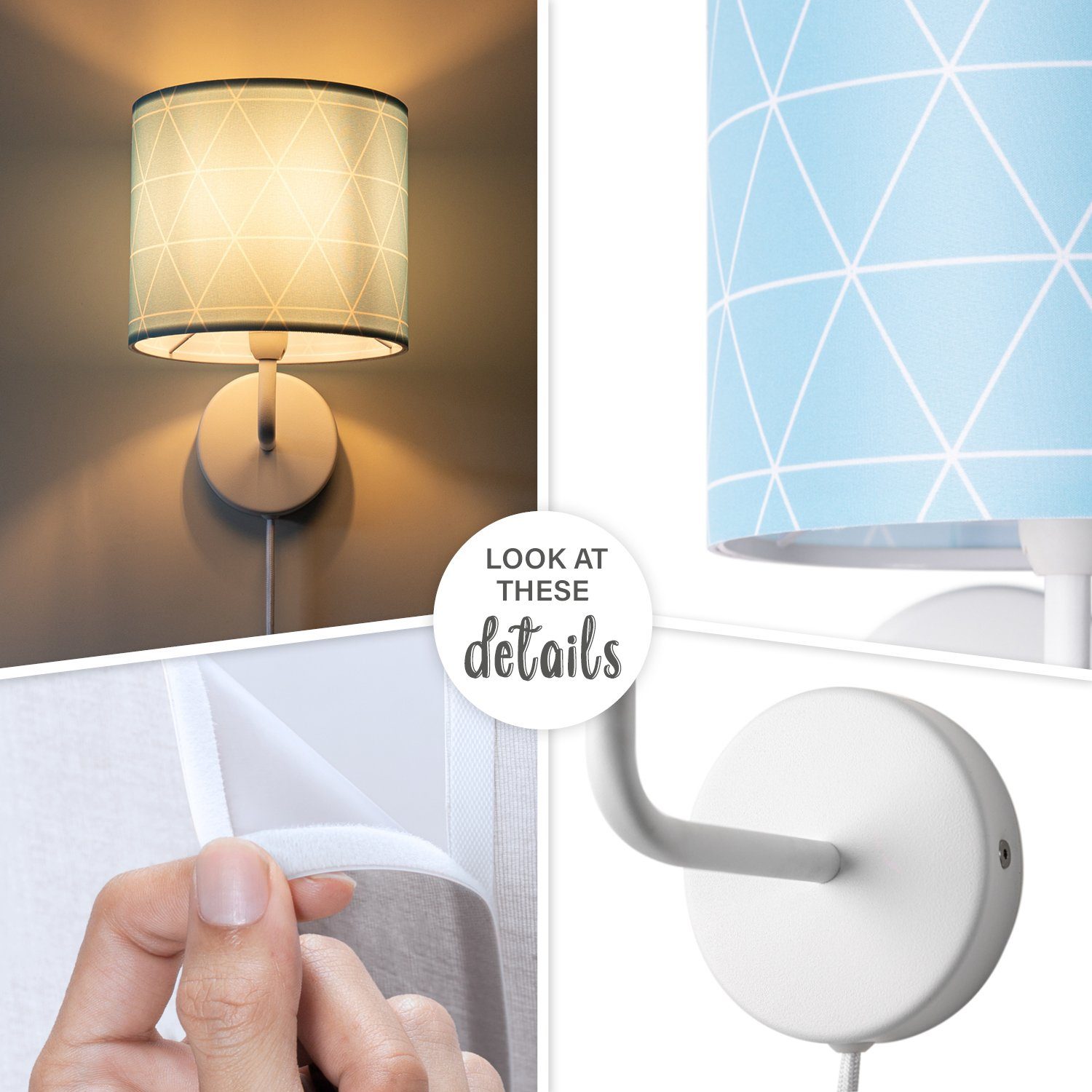 Paco Home Wandlamp Stella 401 Stekker ganglamp woonkamer Ø18cm Scandi stijl kabel 3m E14