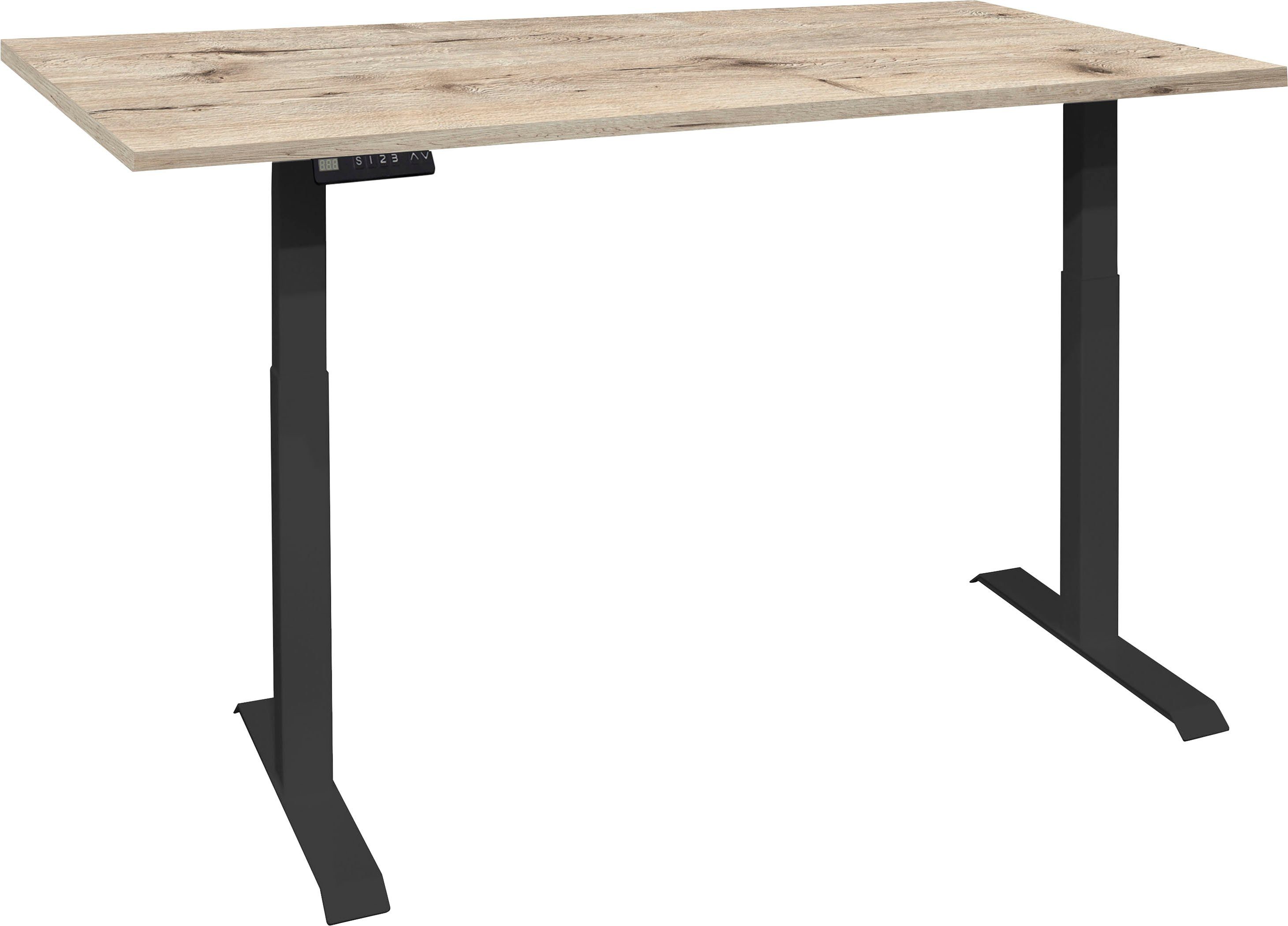 Mäusbacher Bureau Big System Office Breedte 120 cm, elektrisch in hoogte verstelbaar bureaus beige