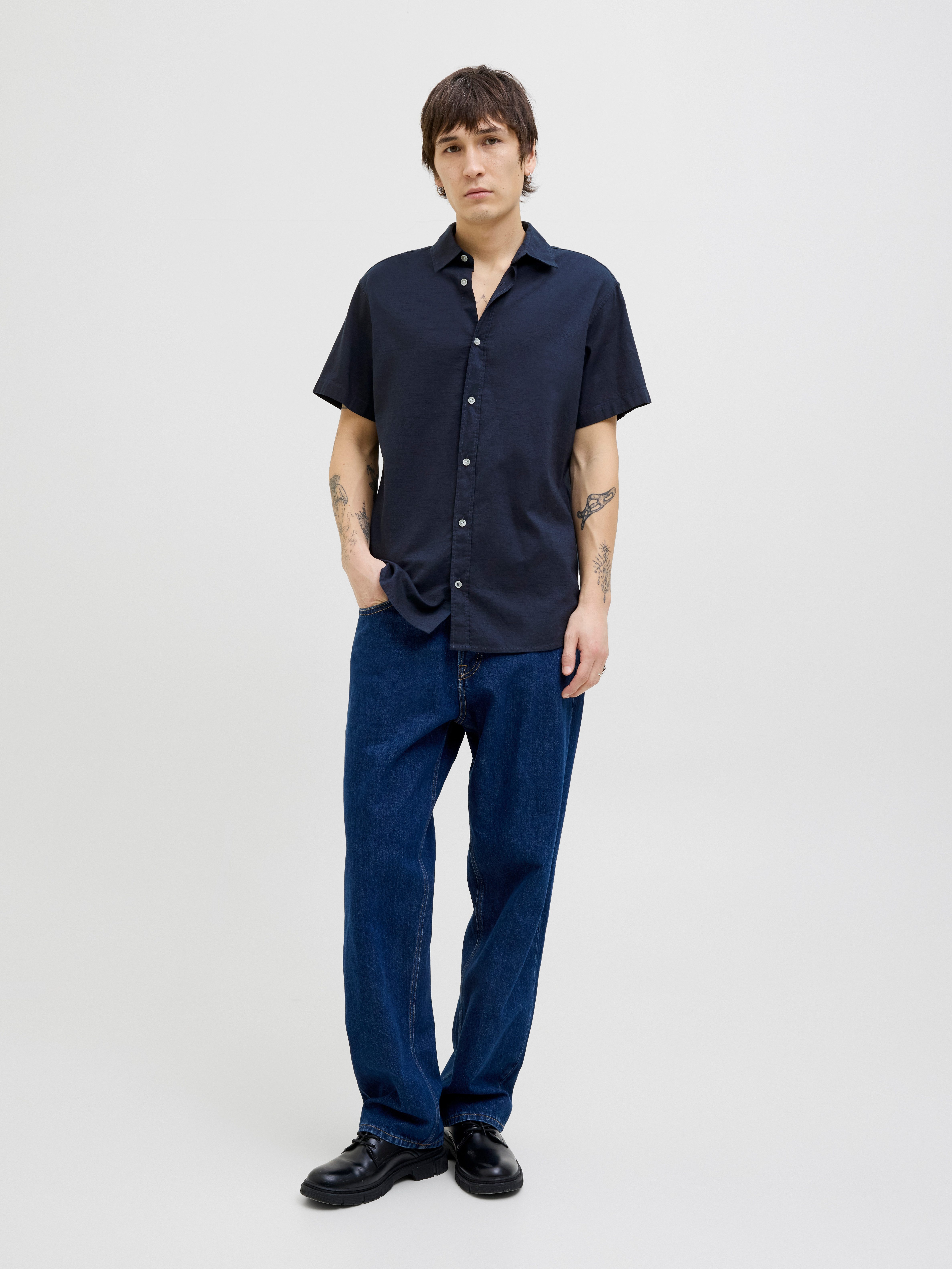 Jack & Jones Overhemd met korte mouwen JJPIERRE SLUB SHIRT SS