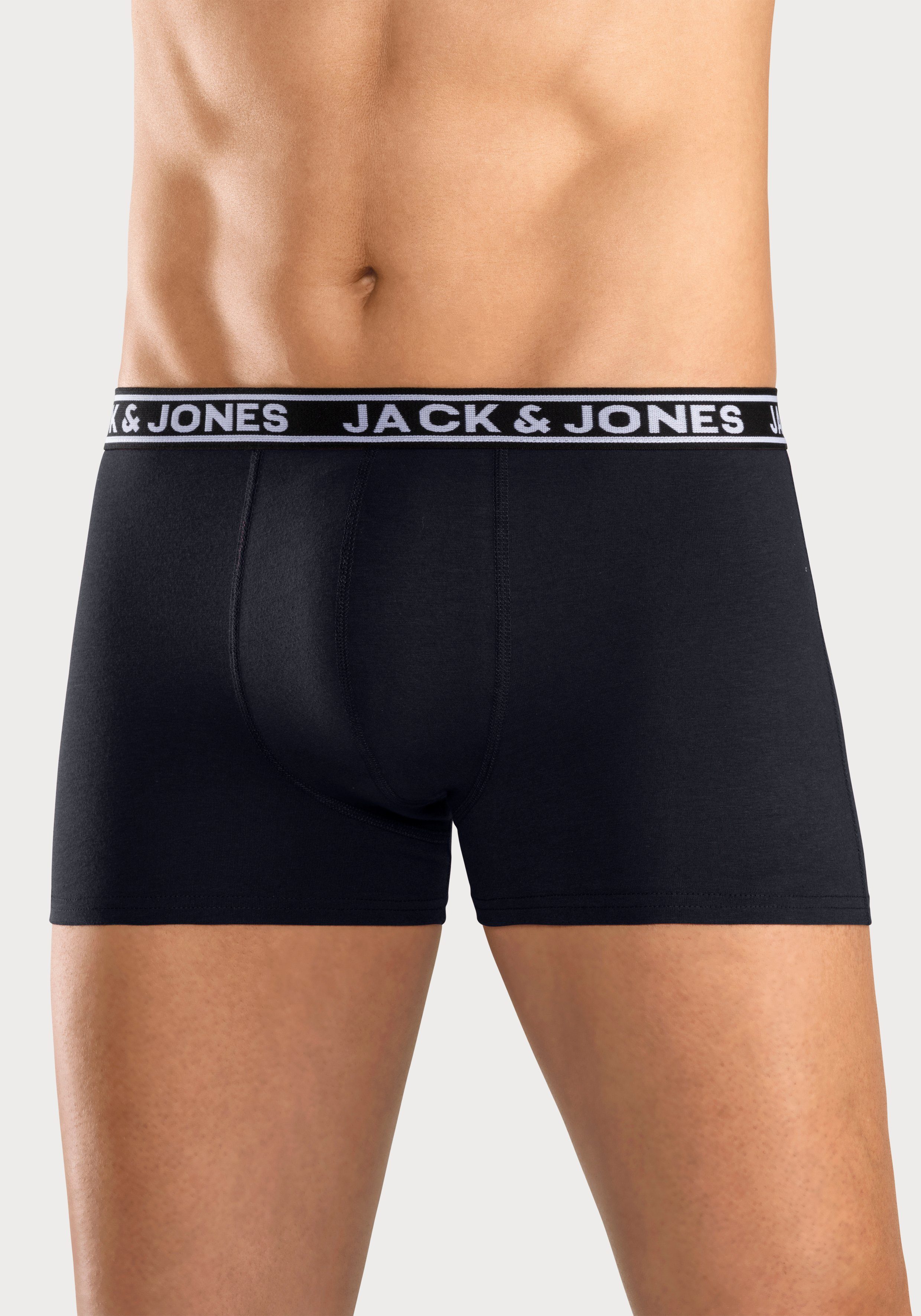 Jack & Jones Trunk JACCRISP in 6-pack met logoband en stretchcomfort effen met kleuraccent, modieus, nauwsluitend, katoenmix (set, 6 stuks)