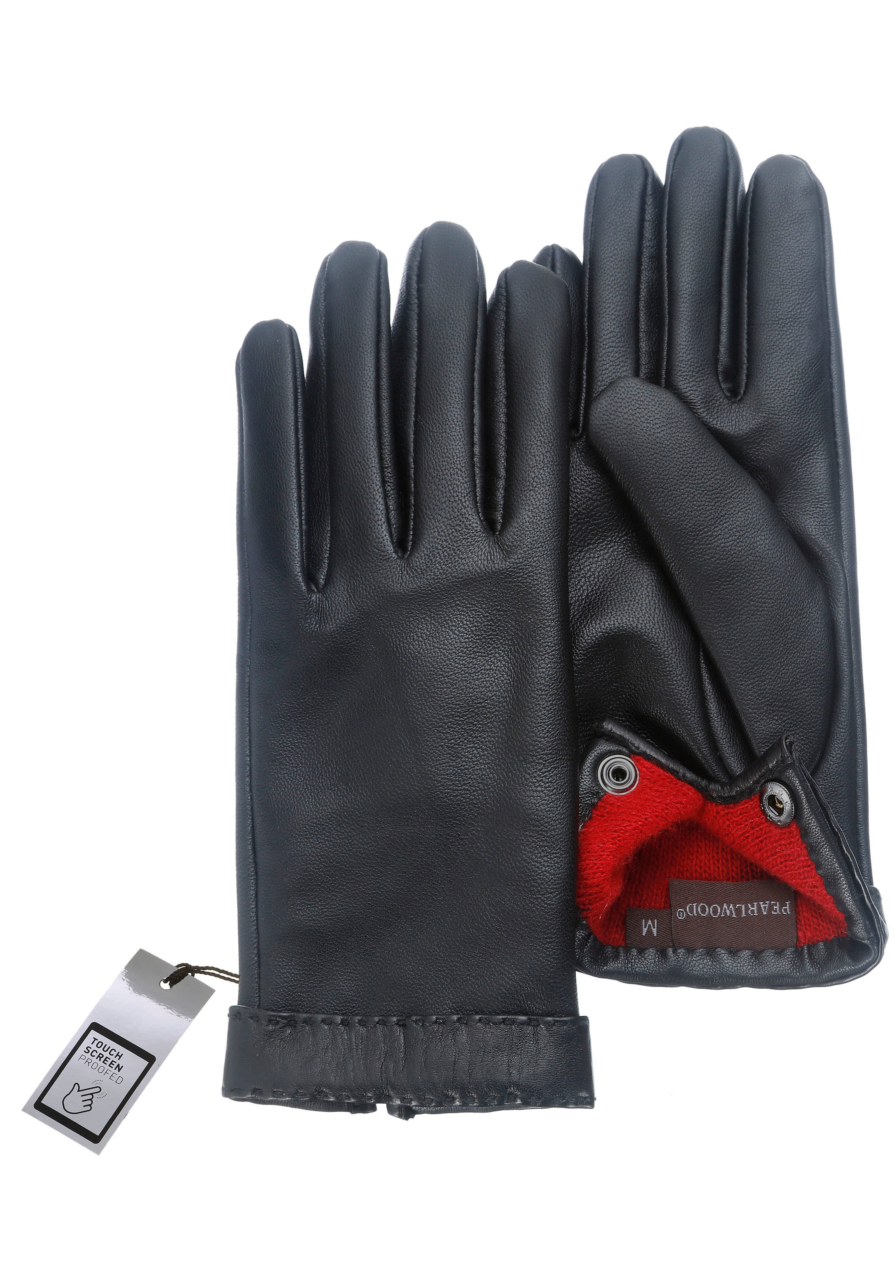 PEARLWOOD Leren handschoenen ANN Decoratieve handstepping aan de zoom