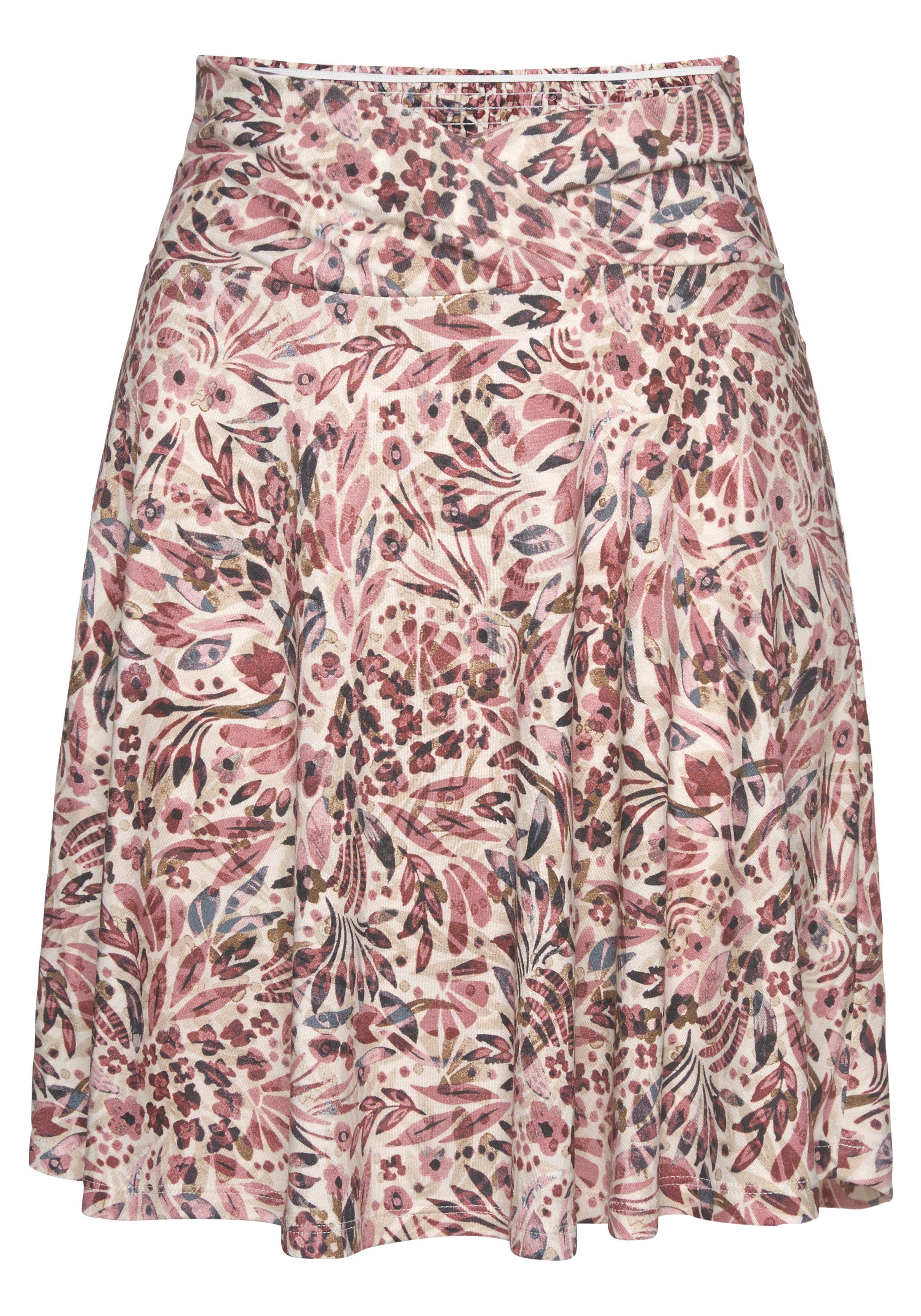 Vivance Jerseyrok met bloemenprint, mini rok, zomerrok